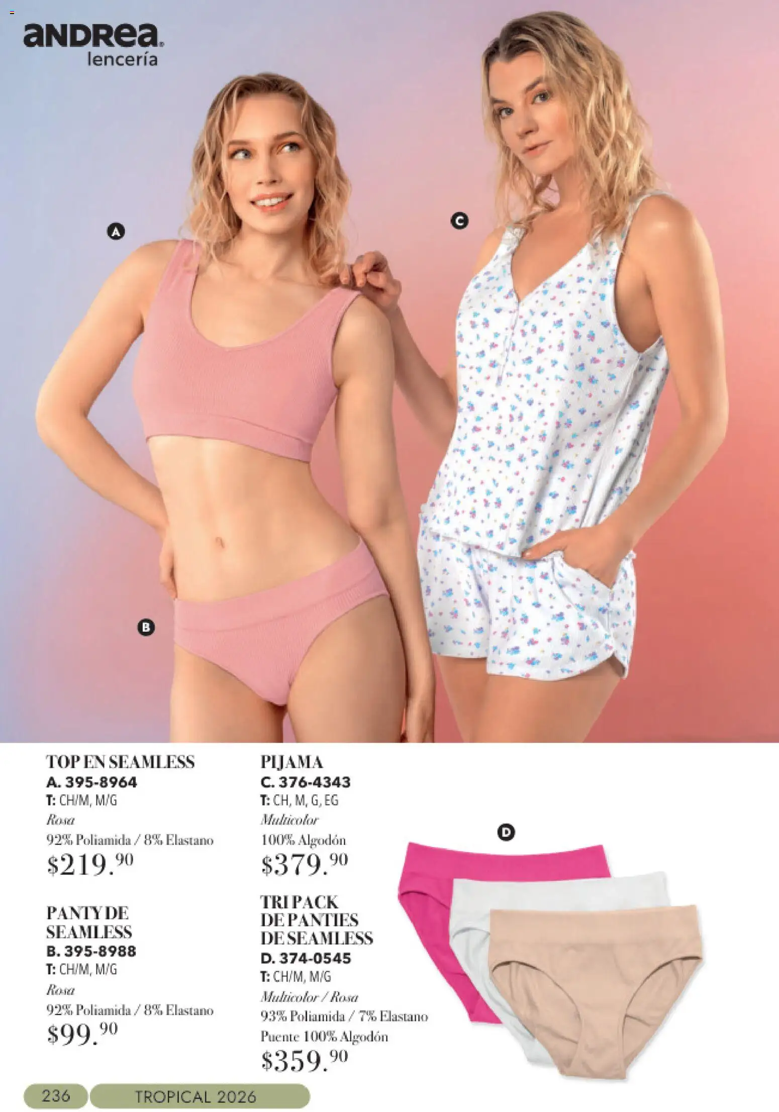 Nuevas ofertas de Andrea válidas en toda la República Mexicana desde el 23/08/2026. ¡Encuentra las mejores ofertas en Andrea catálogo Tropical! | Página: 236