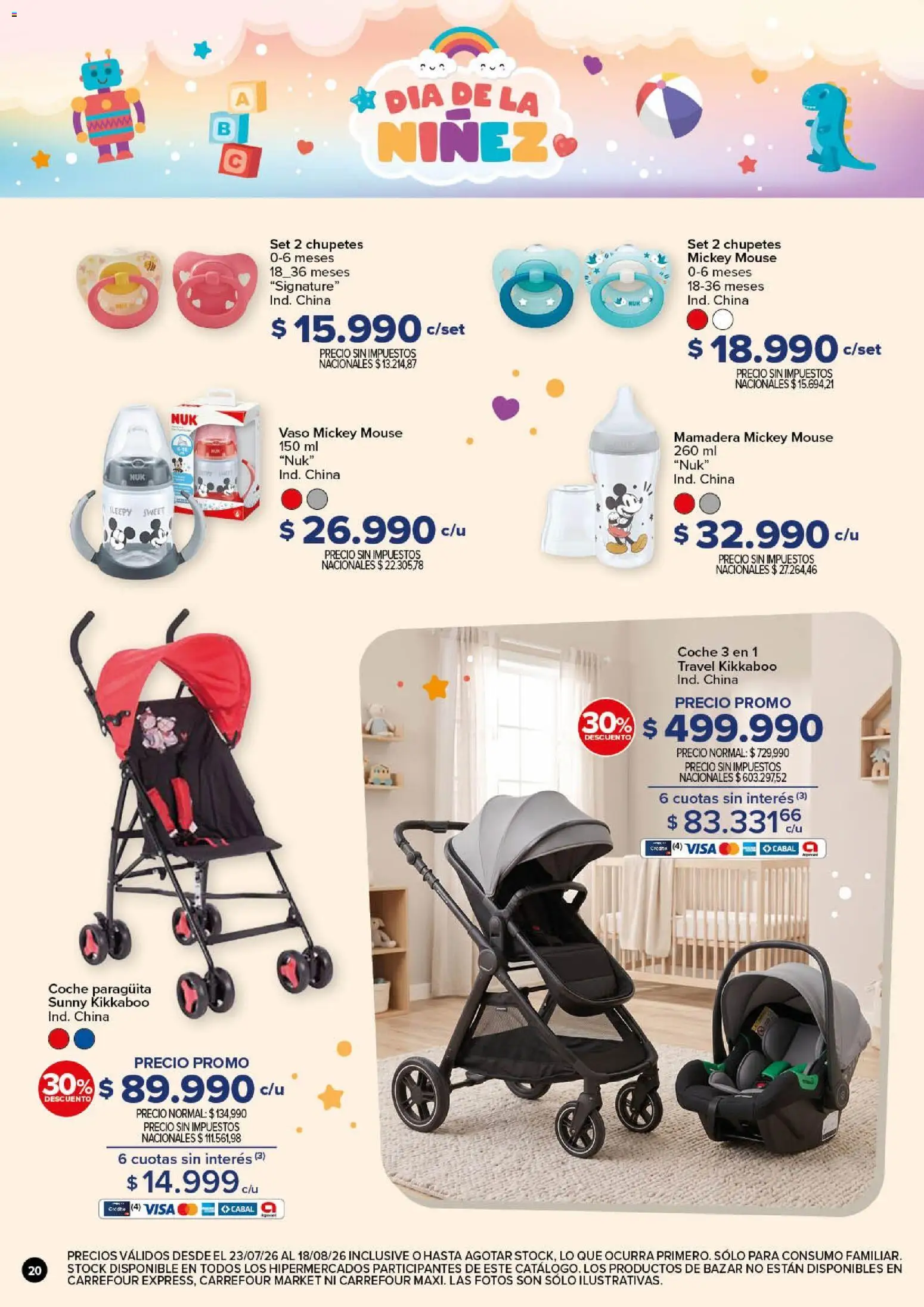 Carrefour - Dia de la Niñez │ válido desde el 23/07/2026 | Página: 20 | Productos: Mamadera, Mouse