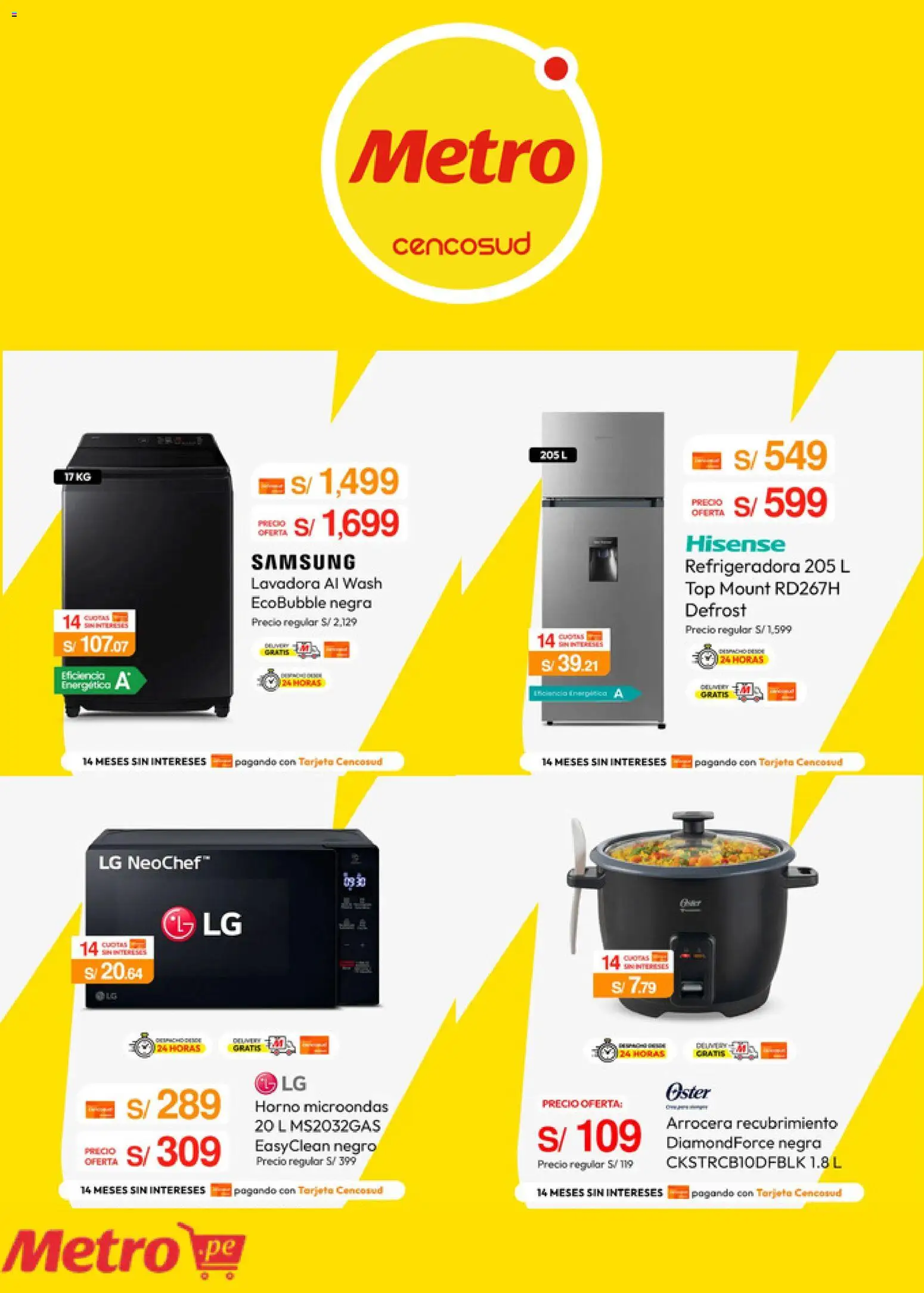 Catálogo Metro válido desde 07/09/2026 | Página: 5 | Productos: Arrocera, Lavadora, Horno, Horno microondas