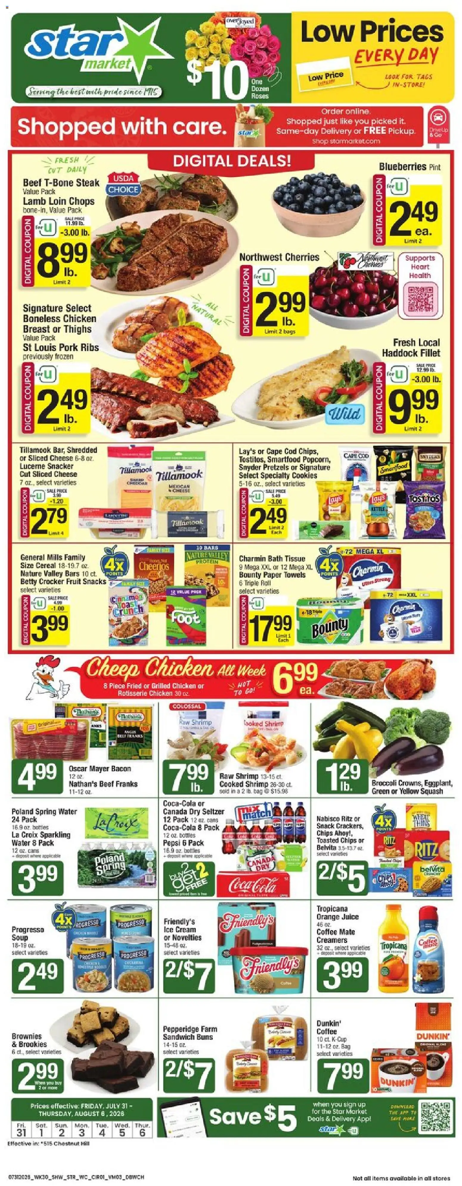 Star Market Weekly Ad - valid from 07/31/2026 | Page: 1 | Products: Coffee, Chips, Cereal, Kettle