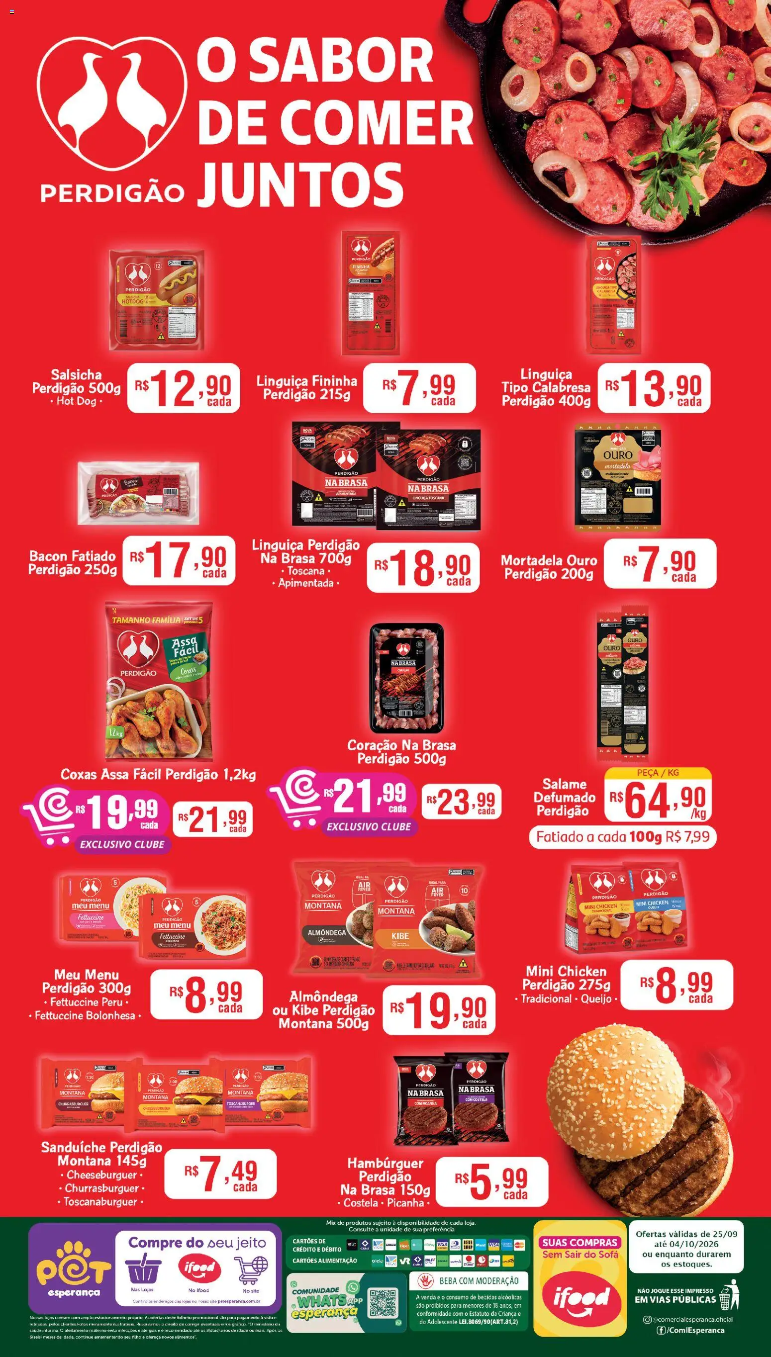 Comercial Esperança Folheto - válido de 25/09/2026 | Página: 2 | Produtos: Queijo, Salame, Bacon, Pá