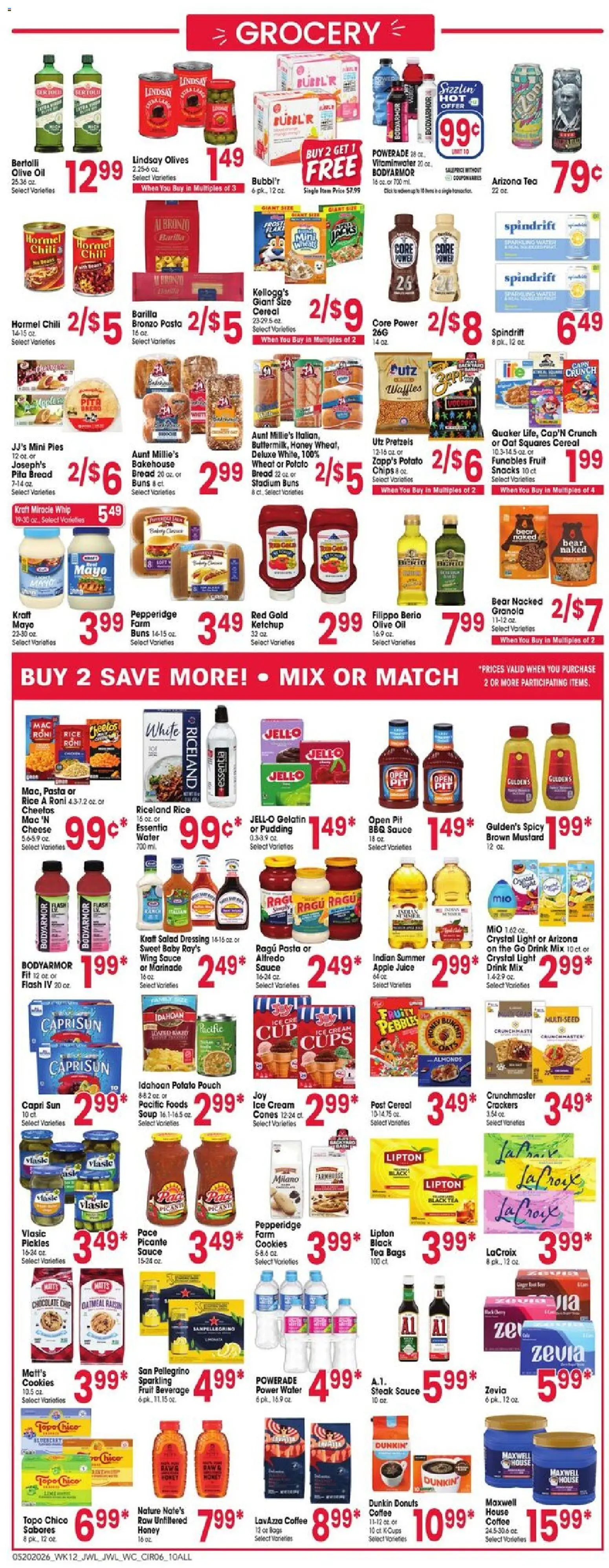Jewel Osco Weekly Ad - IN - valid from 20.05.2026 | Page: 6 | Products: Coffee, Rice, Cream, Chocolate Chip