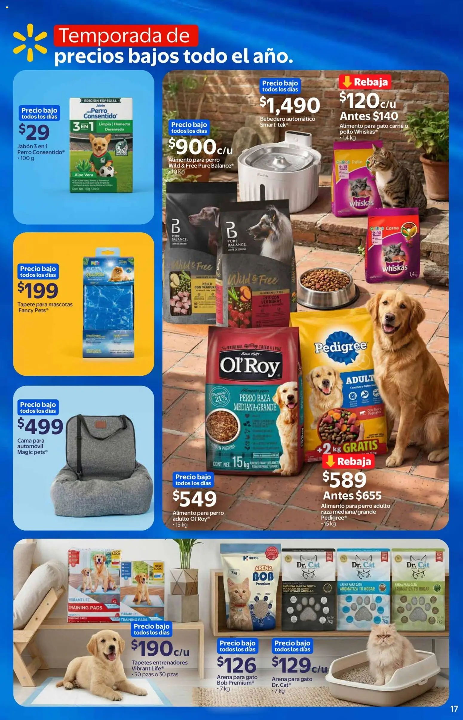Nuevas ofertas de Walmart válidas en toda la República Mexicana desde el 03.06.2026. ¡Encuentra las mejores ofertas en Walmart folleto! | Página: 17 | Productos: Pollo, Cama, Tapete, Jabón
