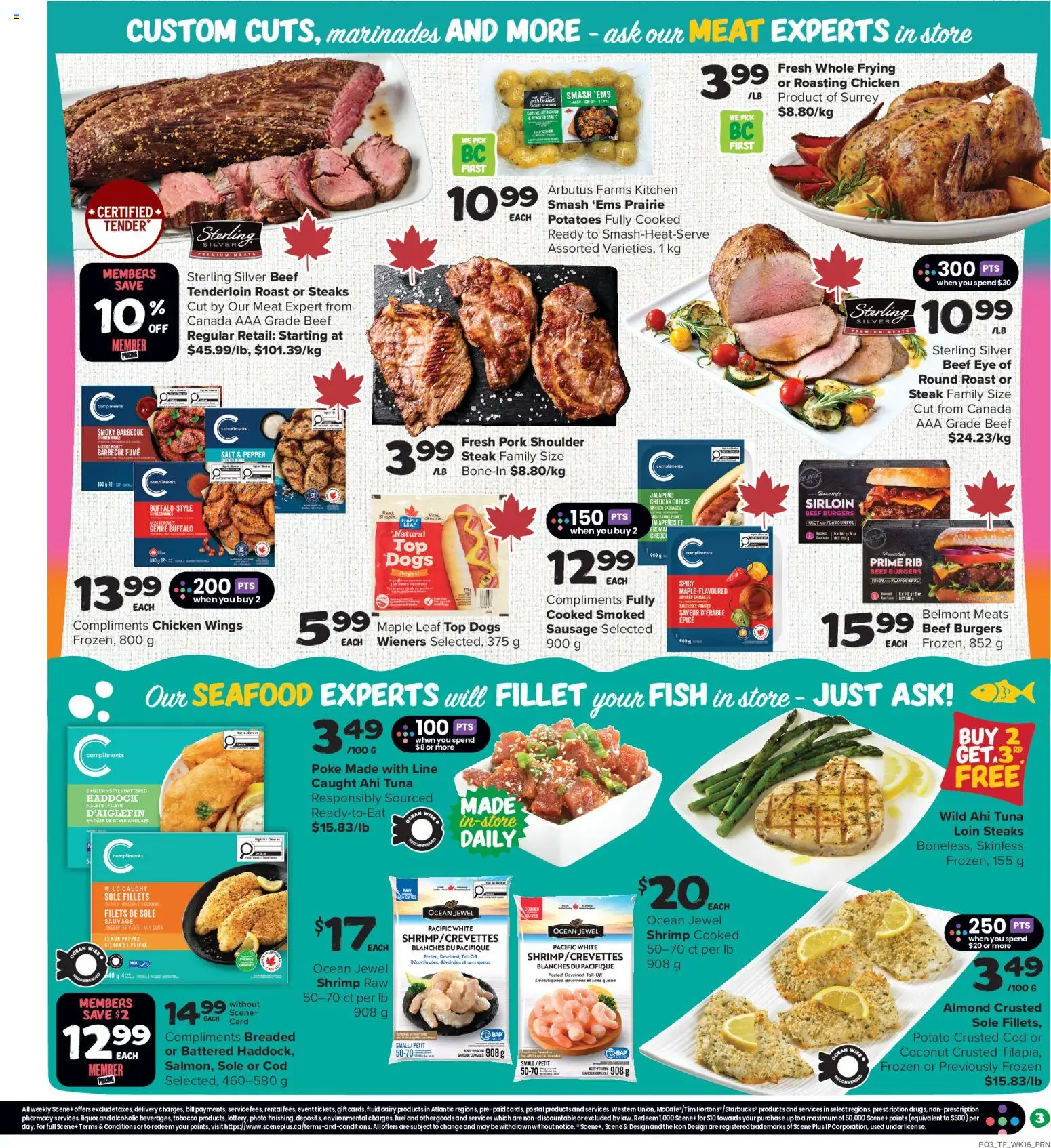 Thrifty Foods flyer valid from Aug 13, 2026 | Page: 4 | Products: Chicken wings, Pepper, Sausage, Chicken