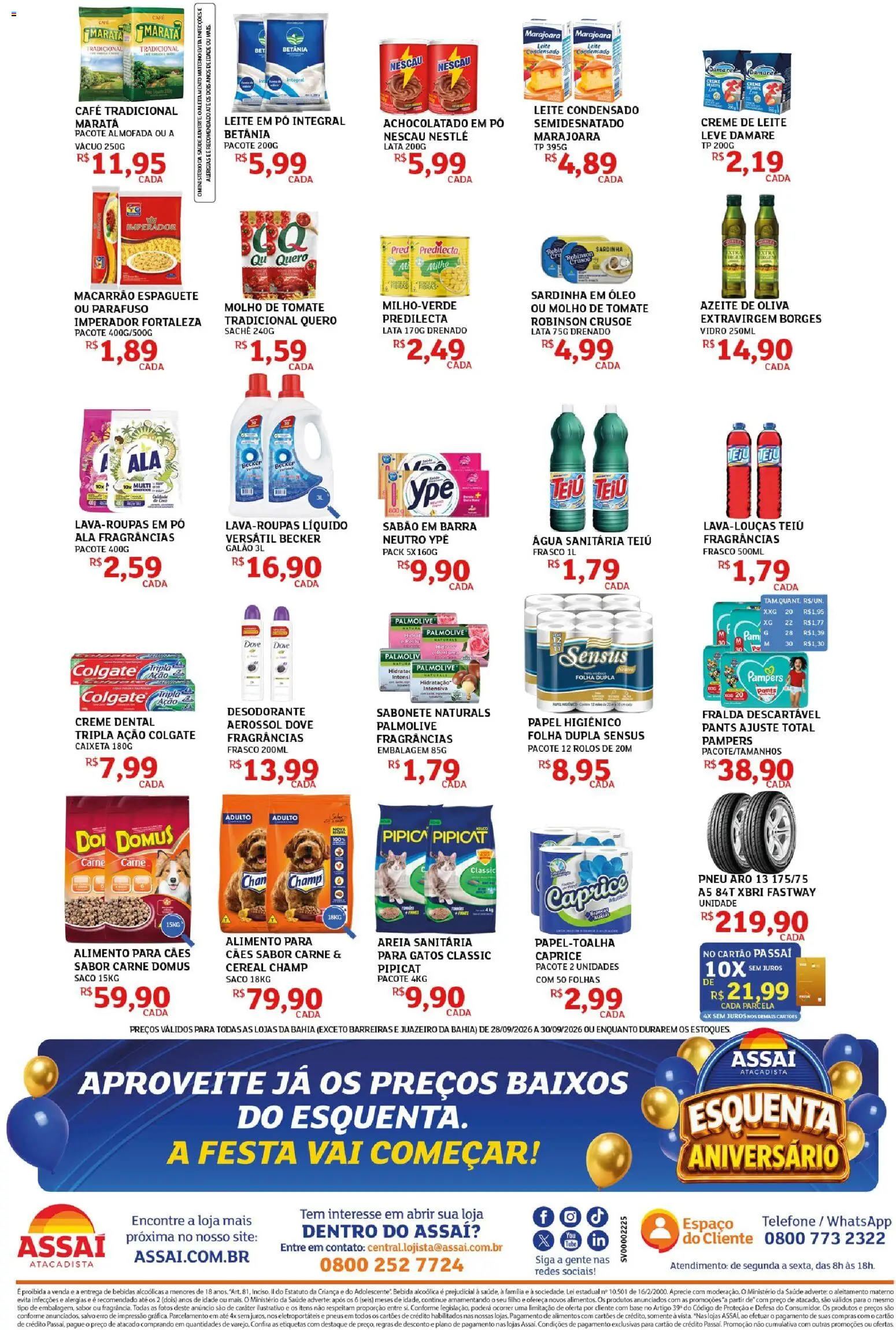 Assaí Atacadista Folheto - válido de 28/09/2026 | Página: 2 | Produtos: Óleo, Água, Milho, Azeite
