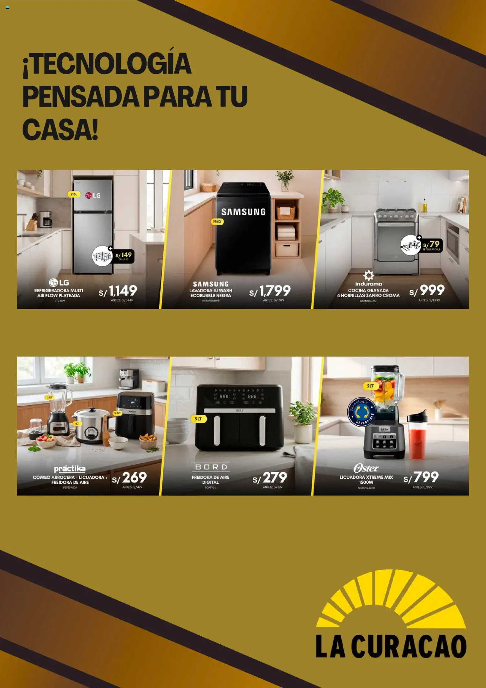 Catálogo La Curacao válido desde 08.06.2026 | Página: 3 | Productos: Lavadora, Cocina, Freidora, Licuadora