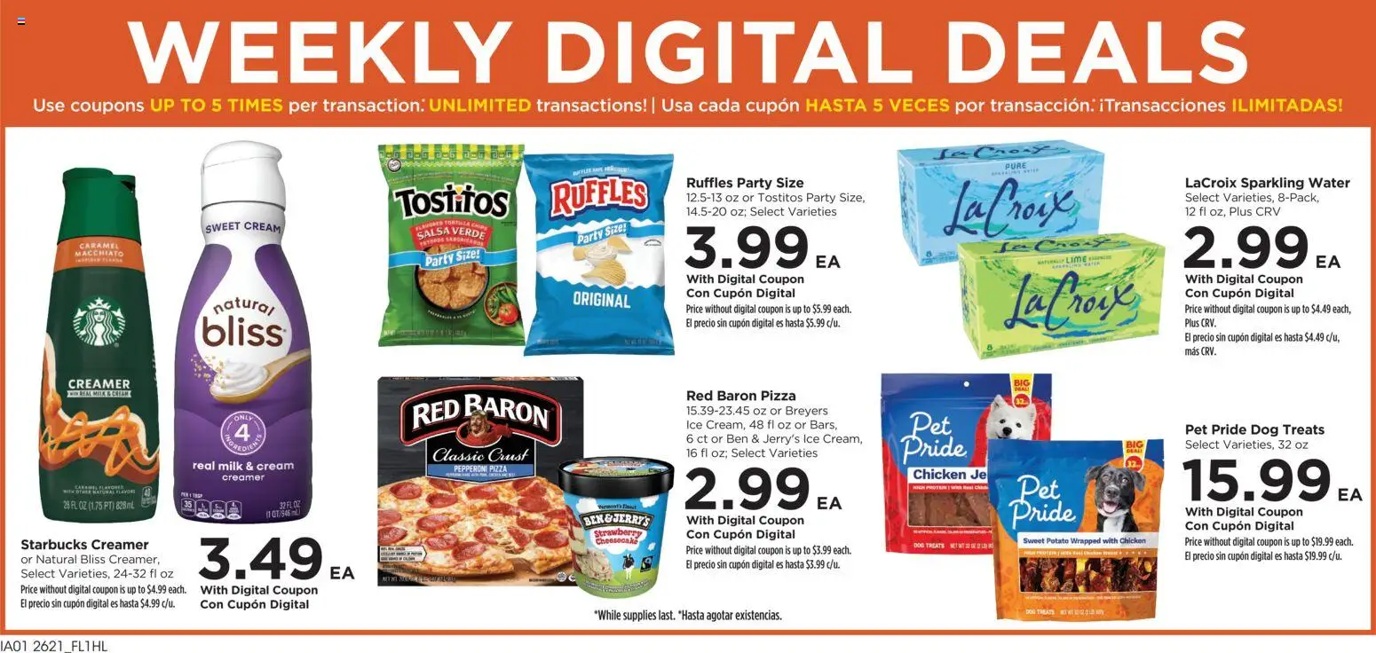Food 4 Less Weekly Ad - valid from 06/24/2026 | Page: 3 | Products: Dog Treats, Milk, Pizza, Cream