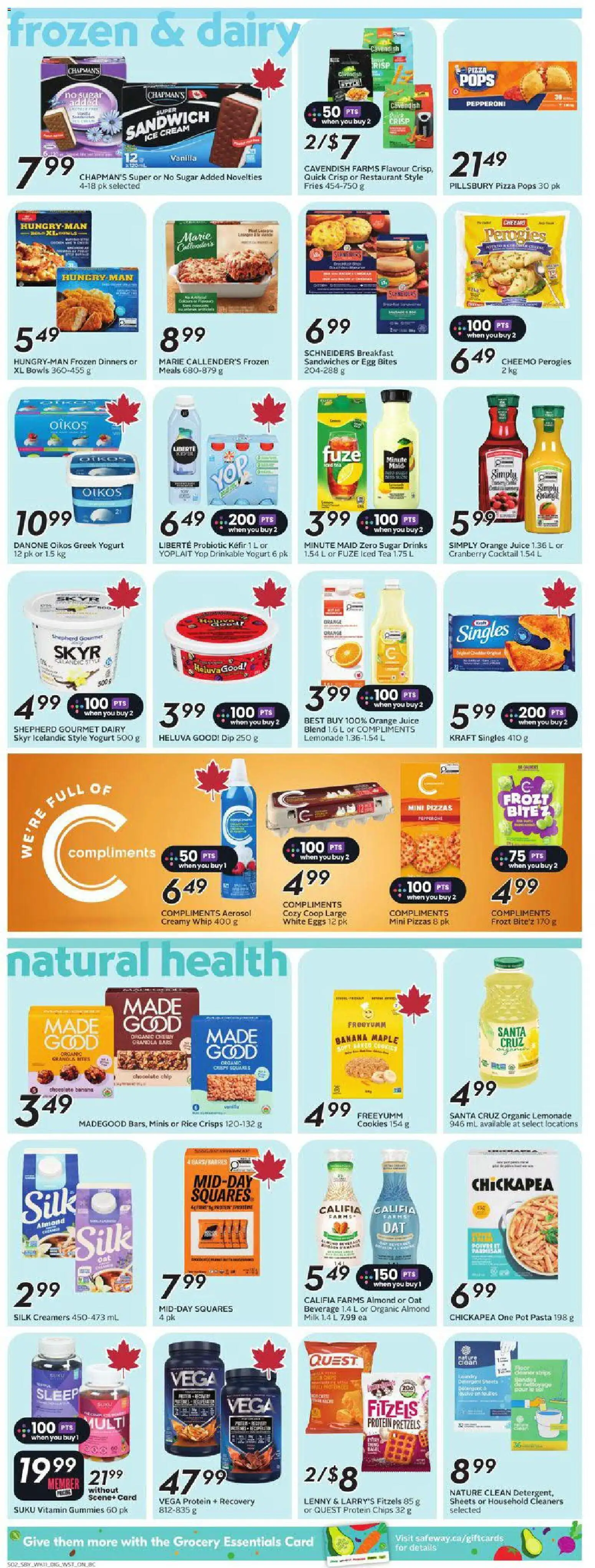 Safeway flyer valid from Jul 9, 2026 | Page: 10 | Products: Cream, Milk, Chocolate, Juice