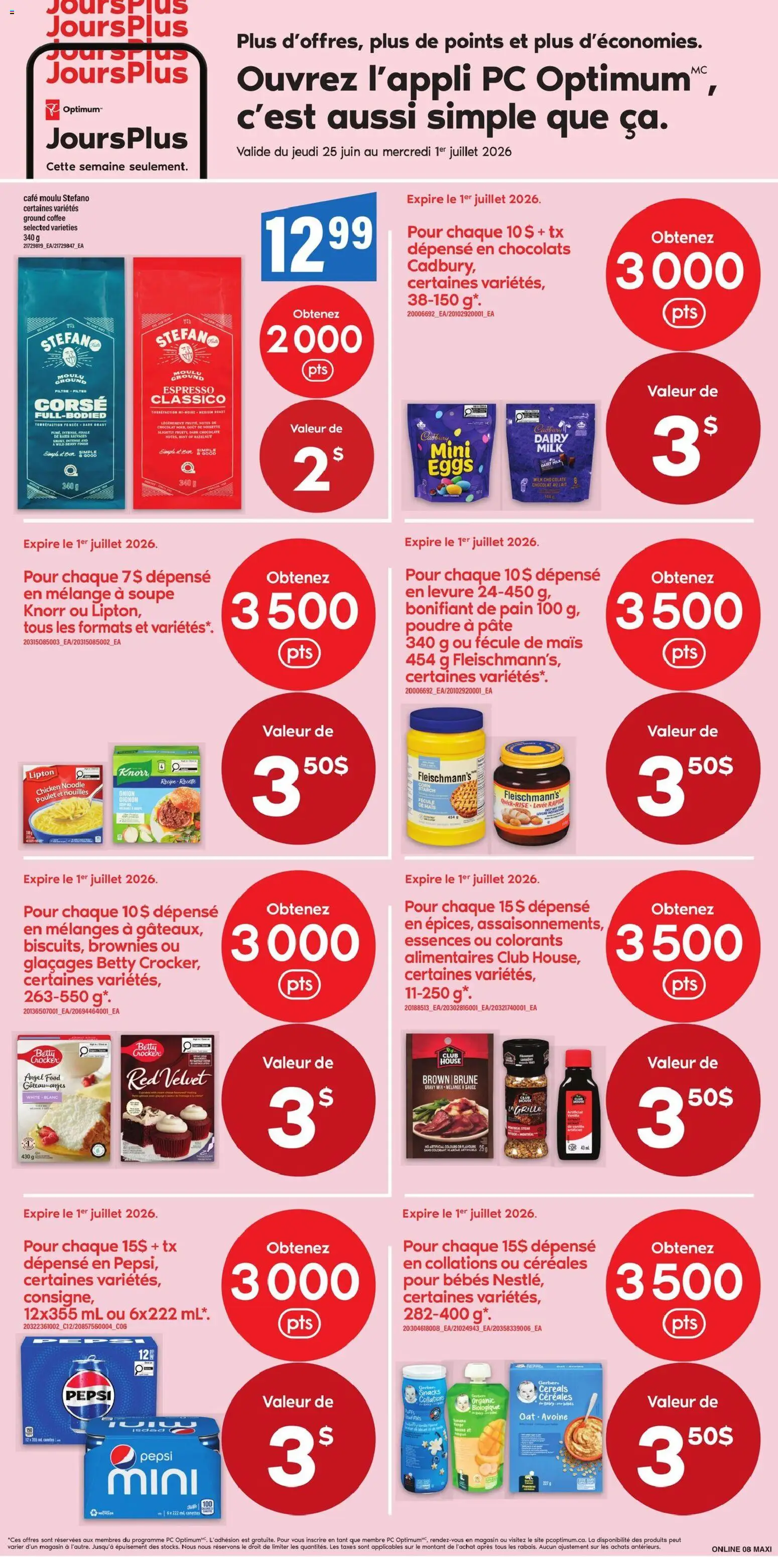 Maxi flyer valid from Jun 25, 2026 | Page: 13 | Products: Cereals, Milk, Eggs, Chocolate