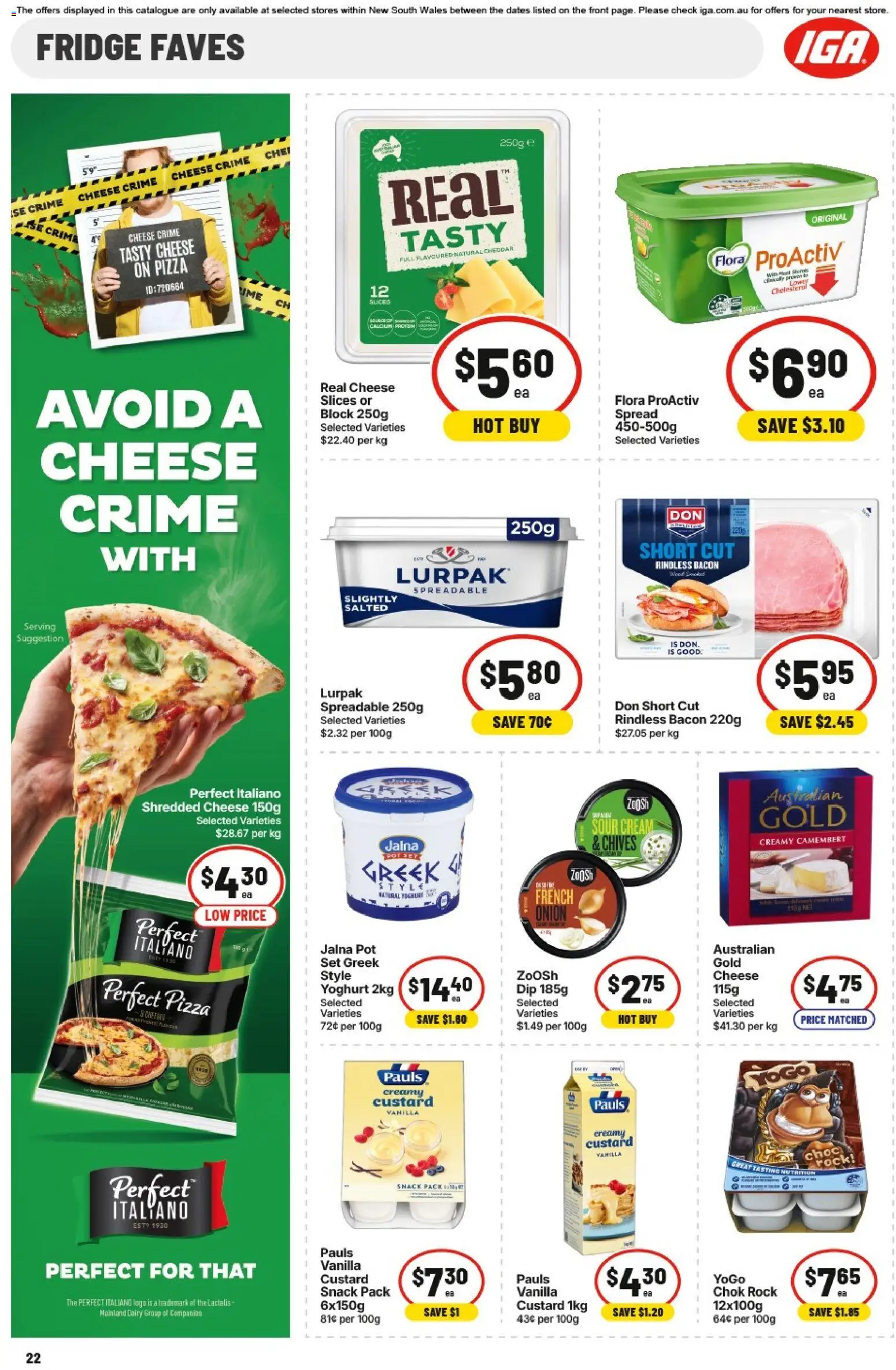 IGA catalogue - valid from 01/07/2026 | Page: 22 | Products: Dairy, Cheese, Pizza, Cream