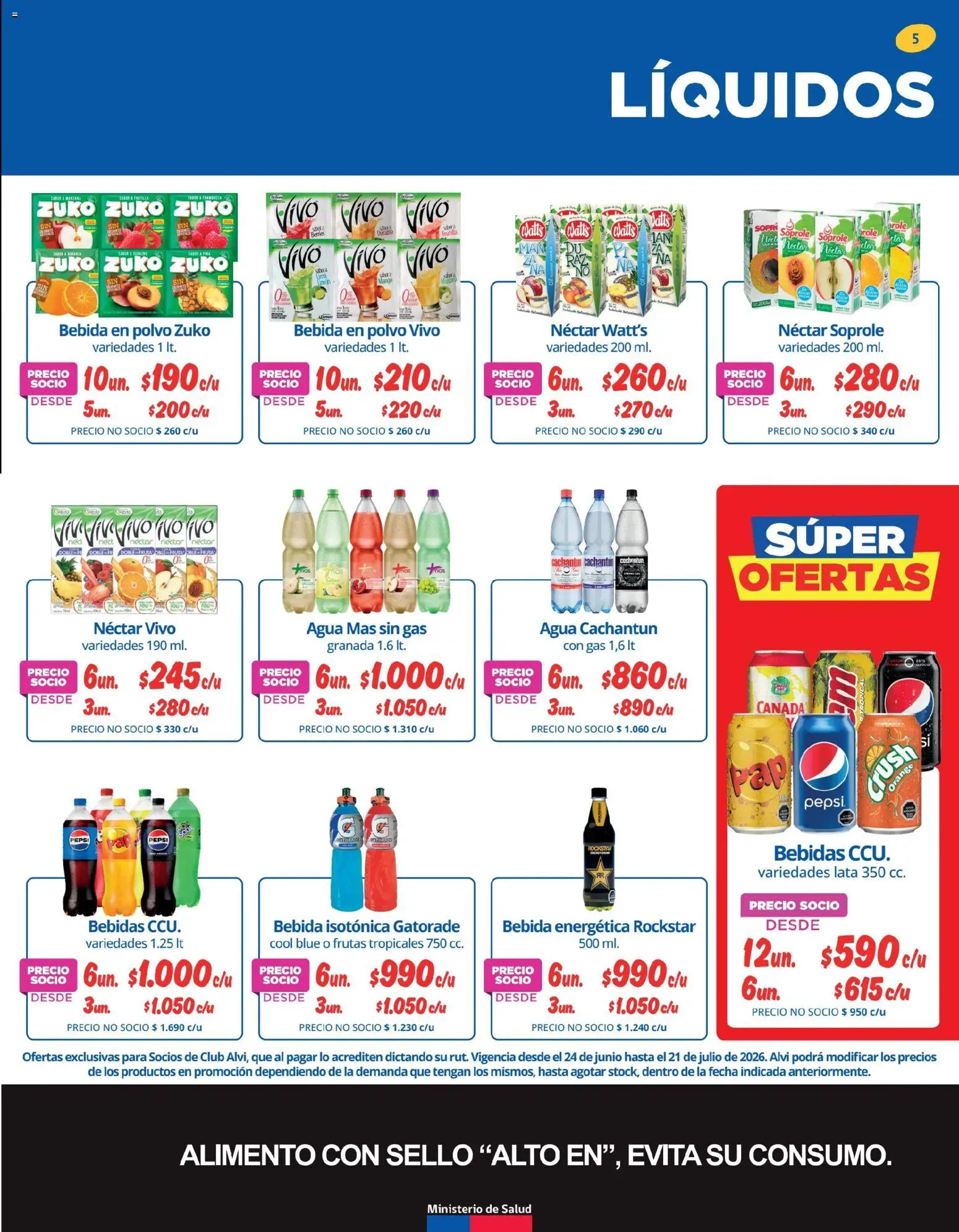 Alvi catálogo │ válido desde el 23.06.2026 | Página: 5 | Productos: Agua, Polvo, Frutilla, Durazno