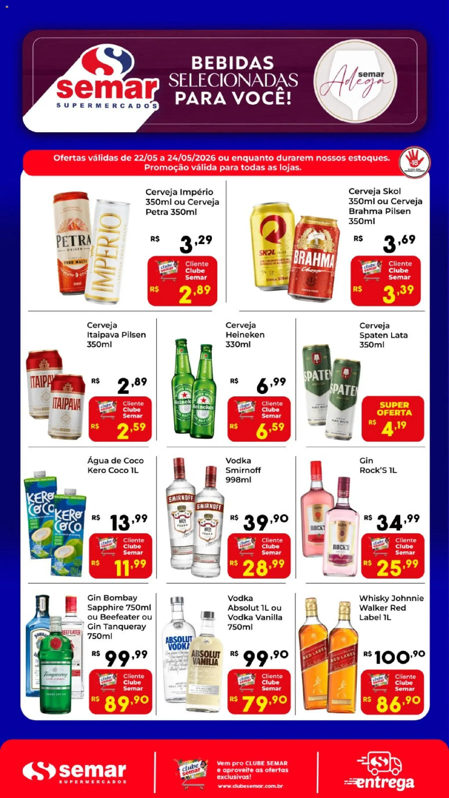 Semar Supermercado Folheto - válido de 22.05.2026 | Página: 2 | Produtos: Coco, Whisky, Gin, Vodka