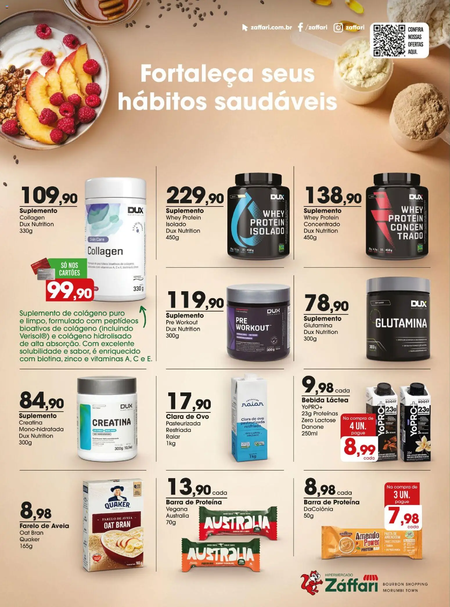 Zaffari Folheto - válido de 11/08/2026 | Página: 16 | Produtos: Colágeno, Creatina, Glutamina, Amendoim