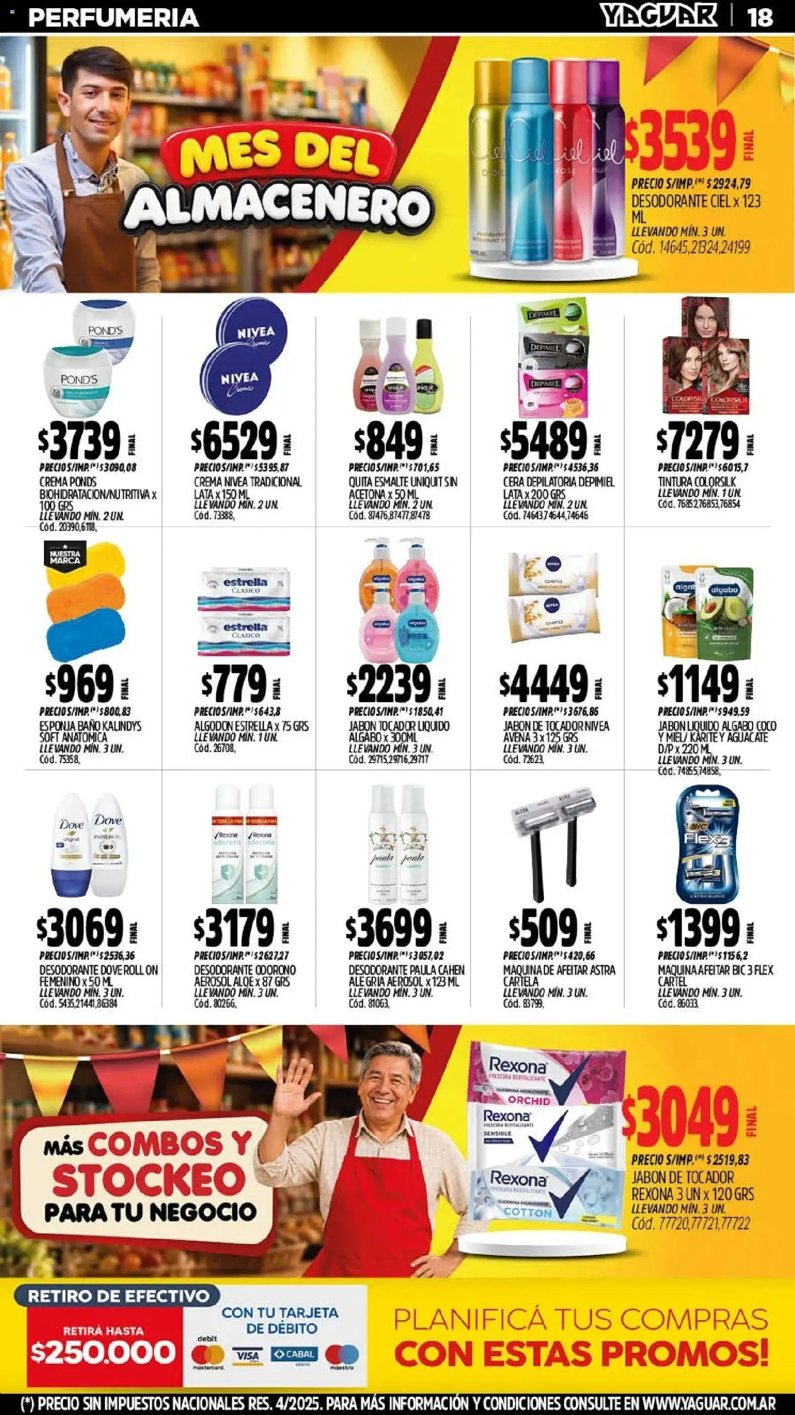 Yaguar - Oferta Semanal Mar del Plata │ válido desde el 28/09/2026 | Página: 18 | Productos: Algodón, Maquina de afeitar, Esponja, Cera