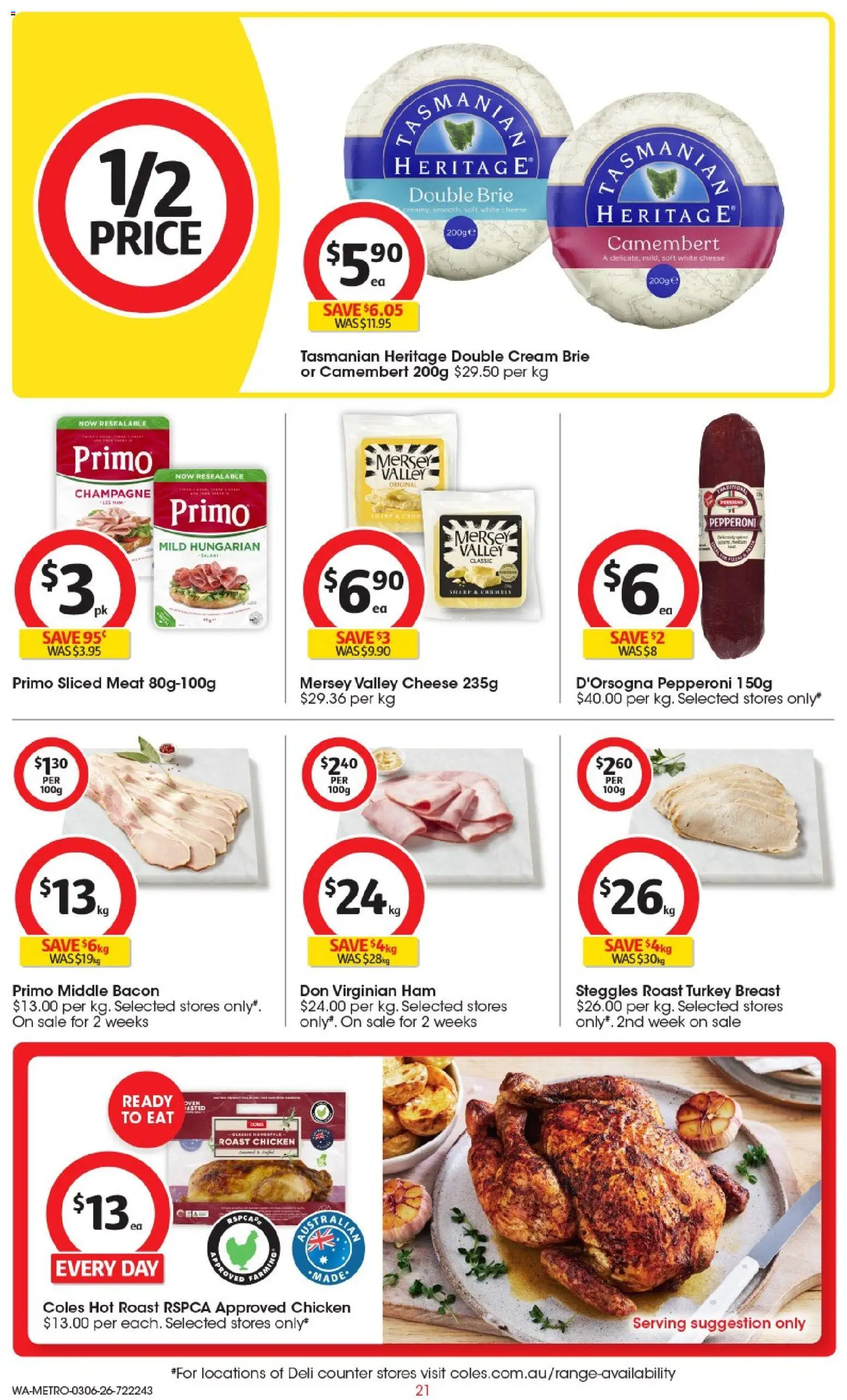 Coles catalogue - valid from 03.06.2026 | Page: 21 | Products: Ham, Chicken, Turkey, Oven