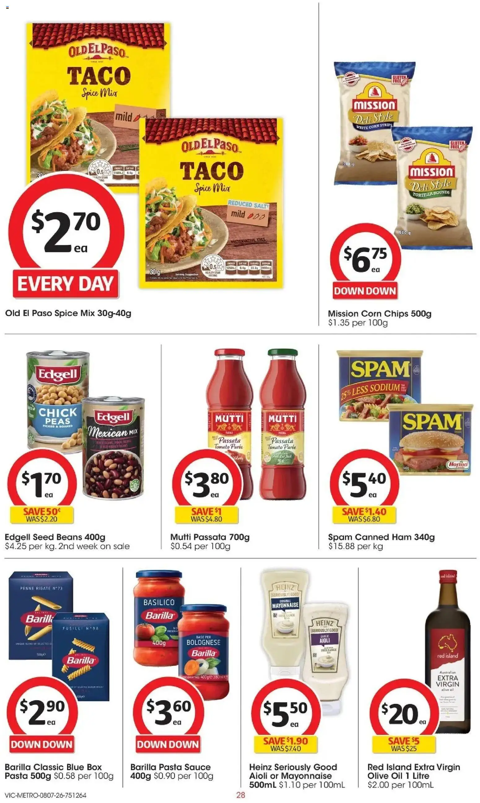 Coles catalogue - valid from 07/07/2026 | Page: 28 | Products: Box, Oil, Olive oil, Salt