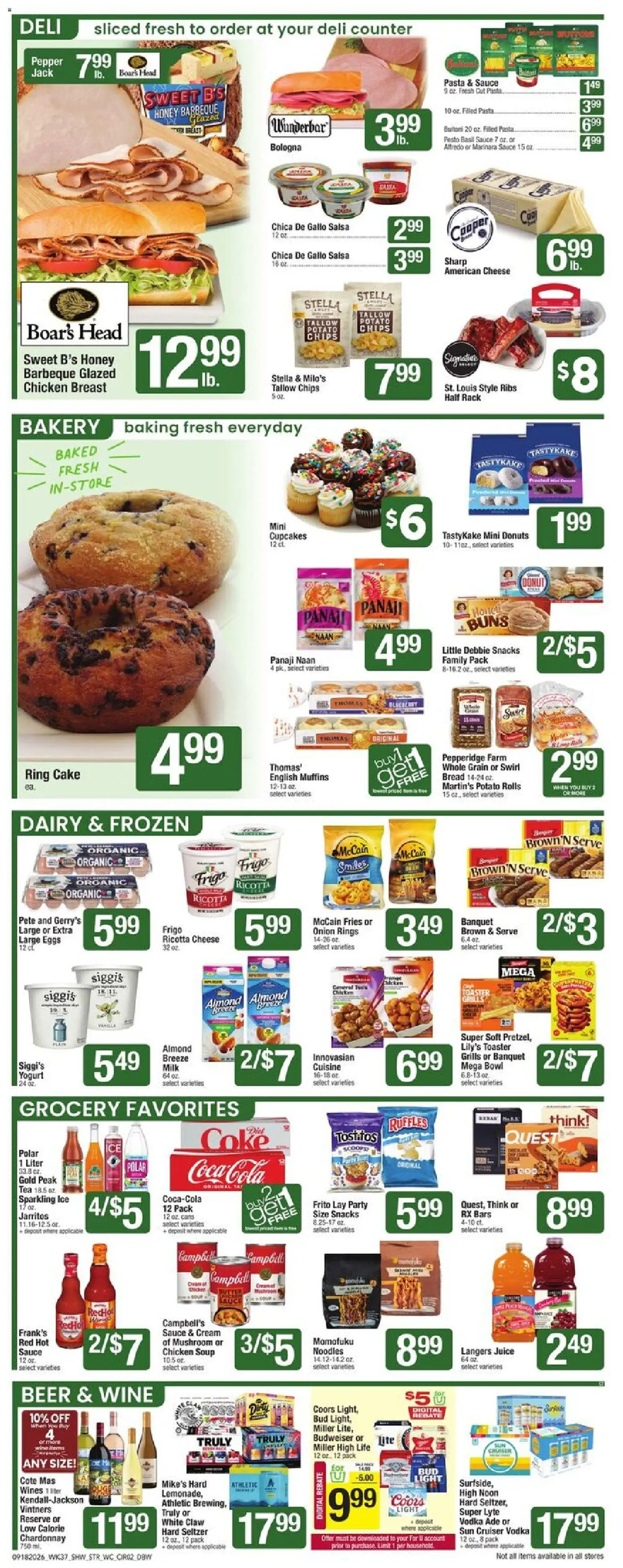 Star Market Weekly Ad - valid from 09/18/2026 | Page: 2 | Products: Cheese, Bread, Pepper, Ricotta
