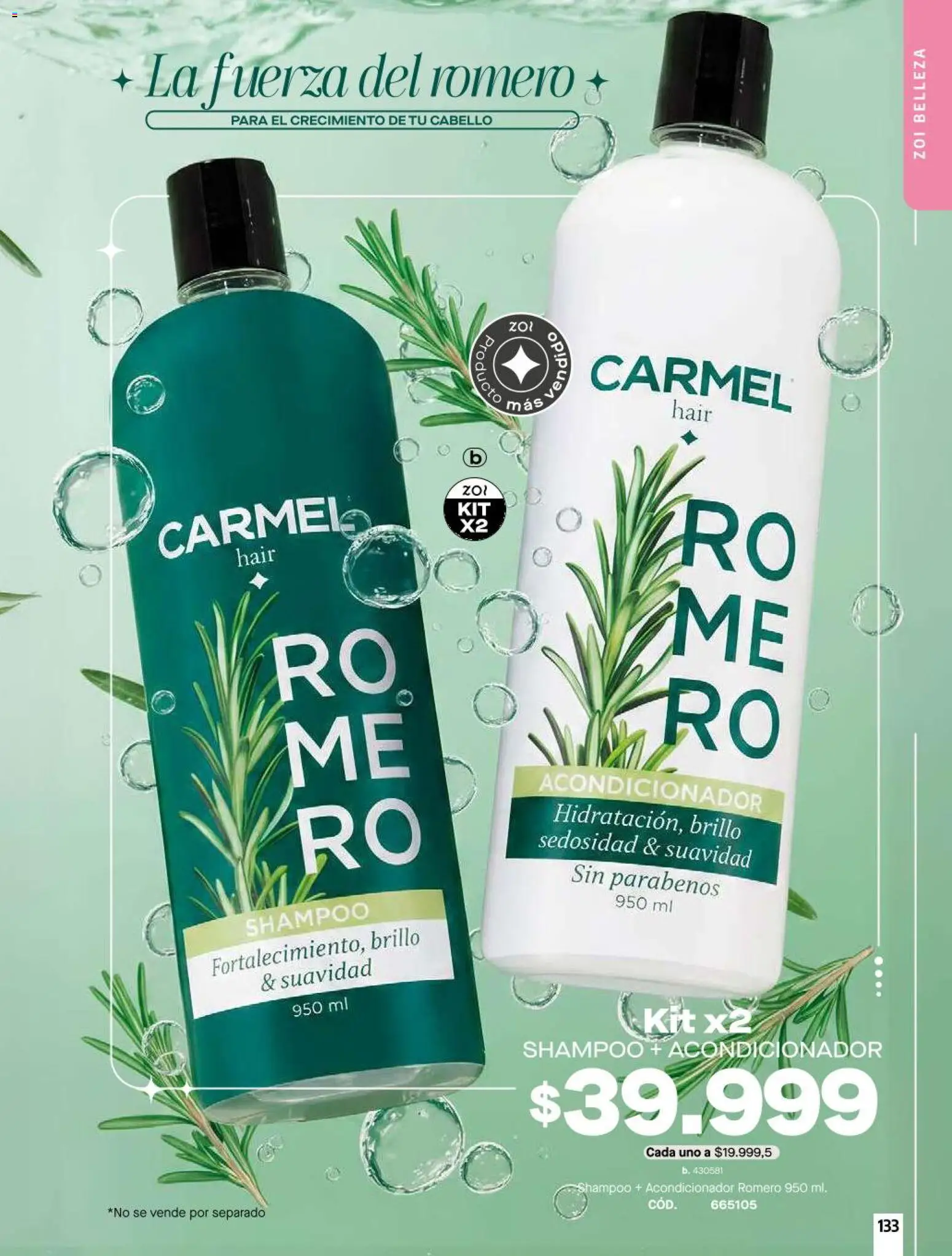 Carmel revista - valida desde el 11/08/2026 | Página: 133 | Productos: Shampoo, Brillo, Acondicionador