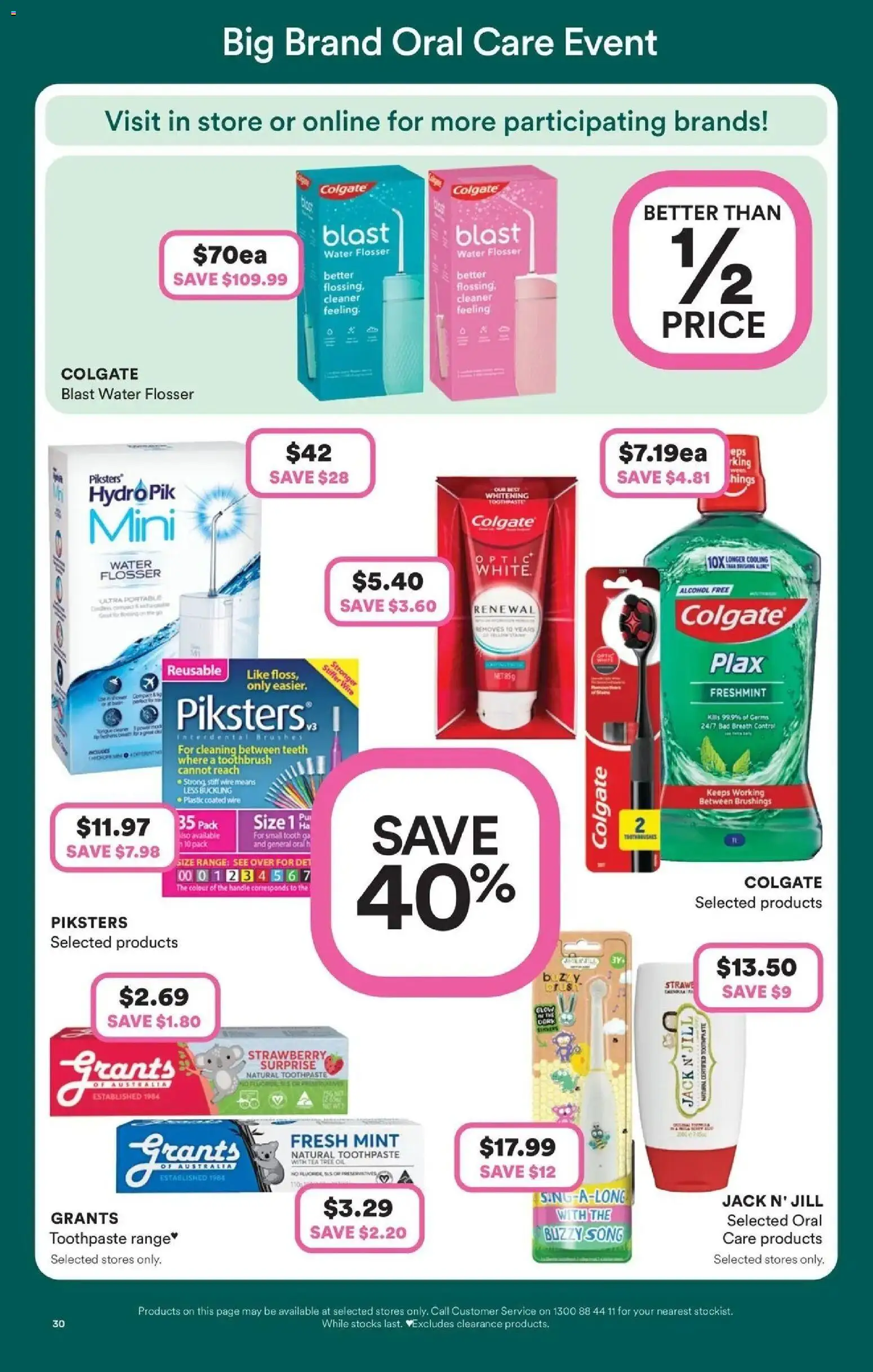 Priceline Pharmacy catalogue - valid from 30/07/2026 | Page: 30 | Products: Toothpaste, Water, Toothbrush, Portable
