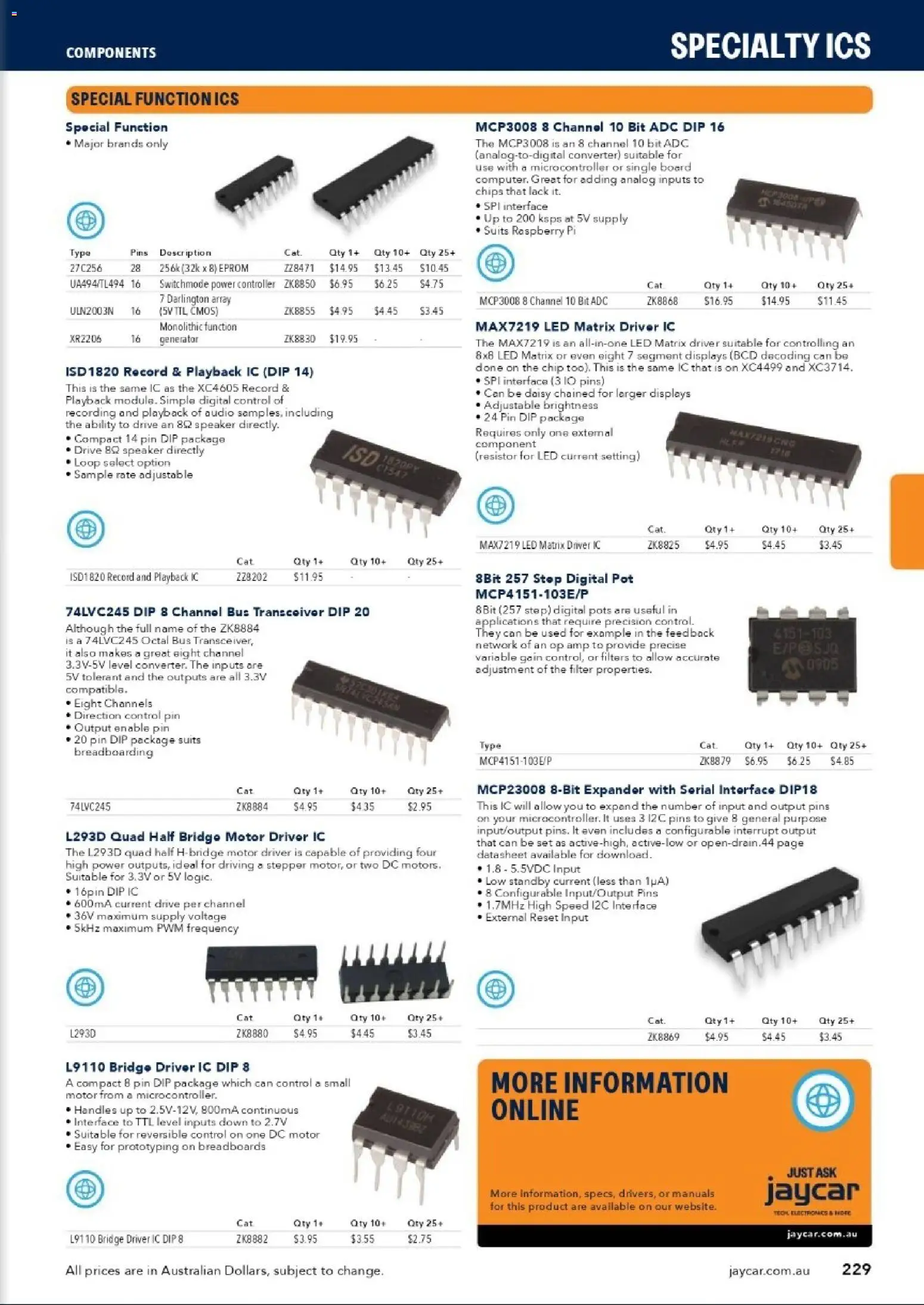 Jaycar catalogue - valid from 31/08/2026 | Page: 227 | Products: Pots, Raspberry, Digital, Converter