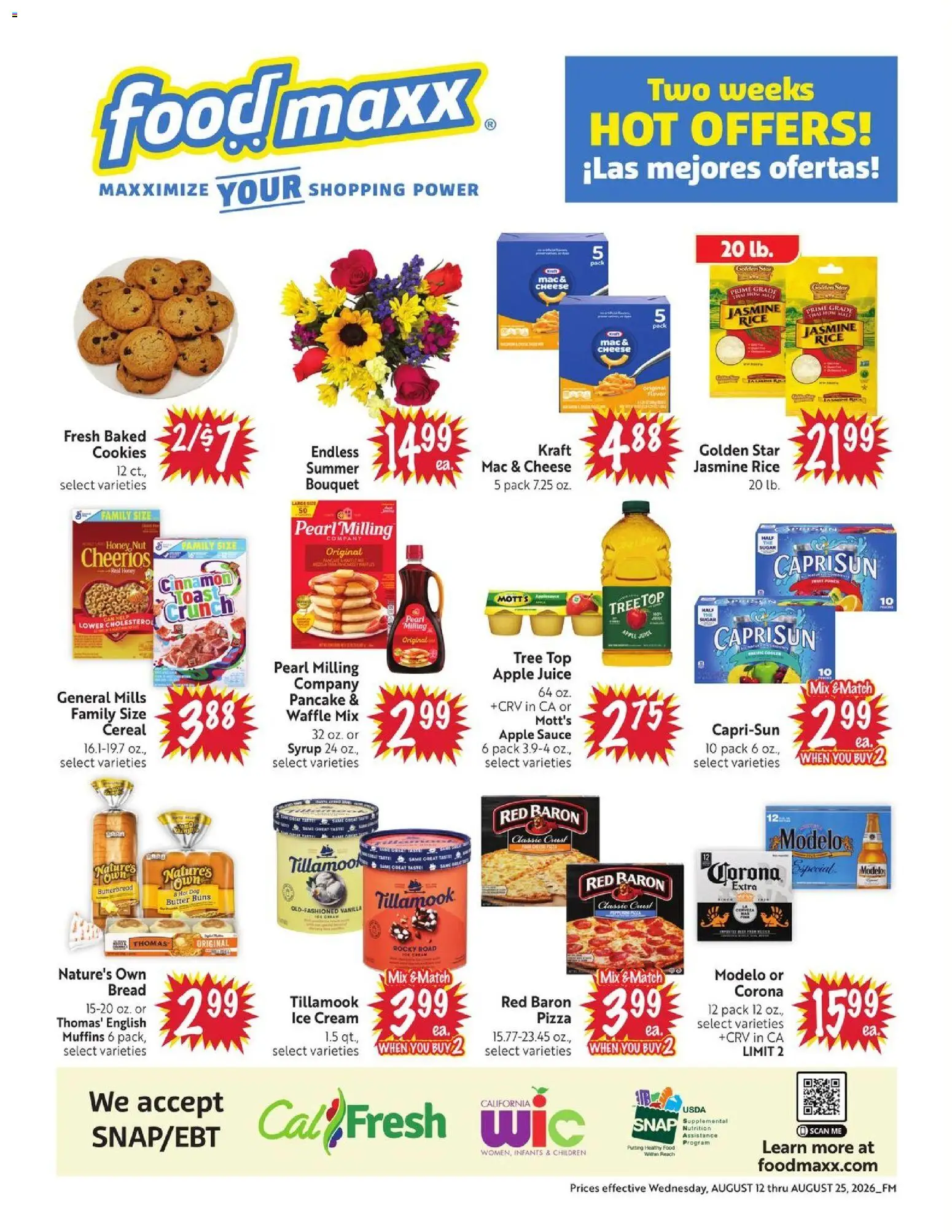 FoodMaxx Weekly Ad - NV - valid from 08/12/2026 | Page: 2 | Products: Jasmine rice, Cheese, Cereal, Muffins