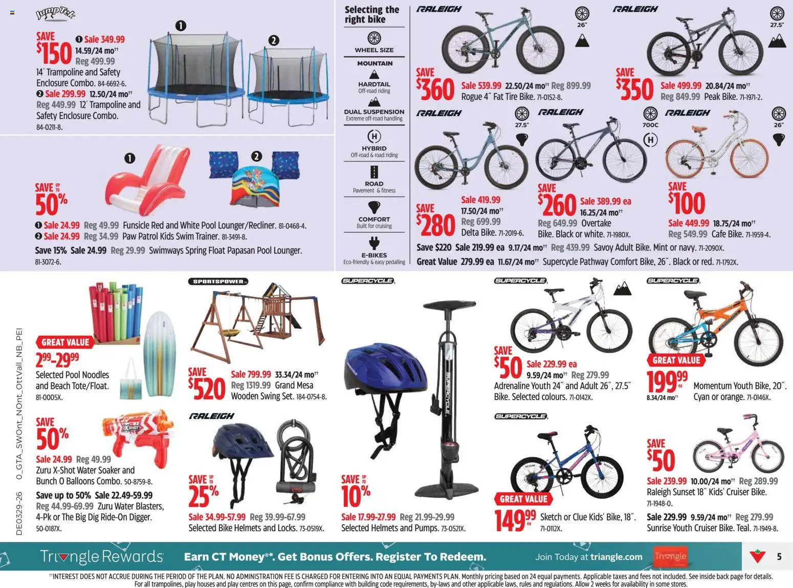 Canadian Tire flyer valid from Jul 16, 2026 | Page: 5 | Products: Noodles, Water, Trampoline
