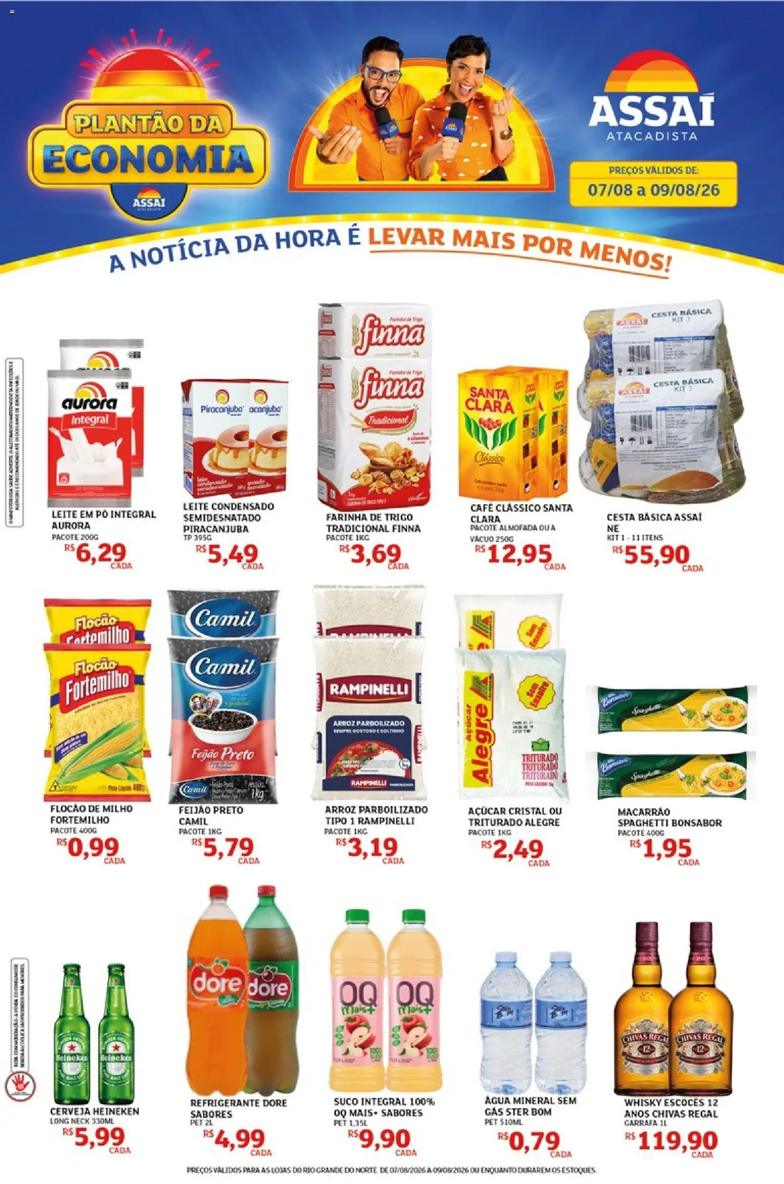 Assaí Atacadista Folheto - válido de 07/08/2026 | Página: 1 | Produtos: Pó, Whisky, Café, Leite em pó