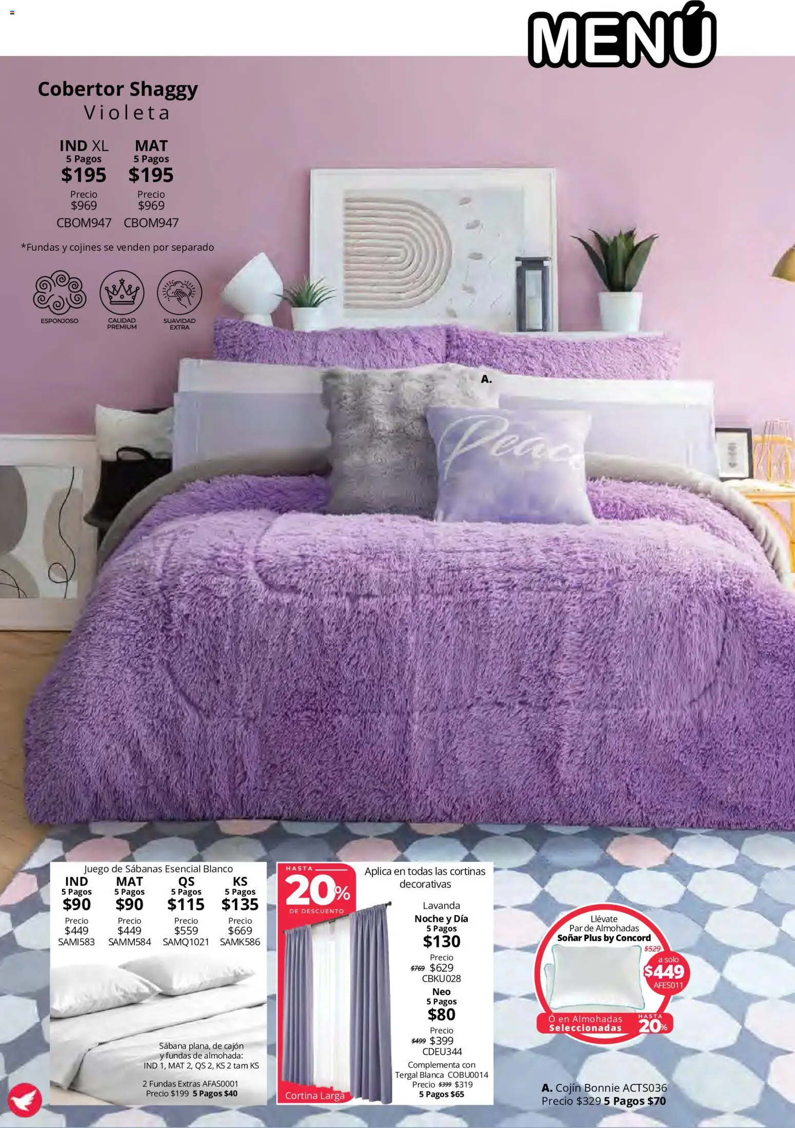 Nuevas ofertas de Colchas Concord válidas en toda la República Mexicana desde el 15/10/2026. ¡Encuentra las mejores ofertas en Colchas Concord catálogo Colección Cobertor Calor de Hogar! | Página: 66