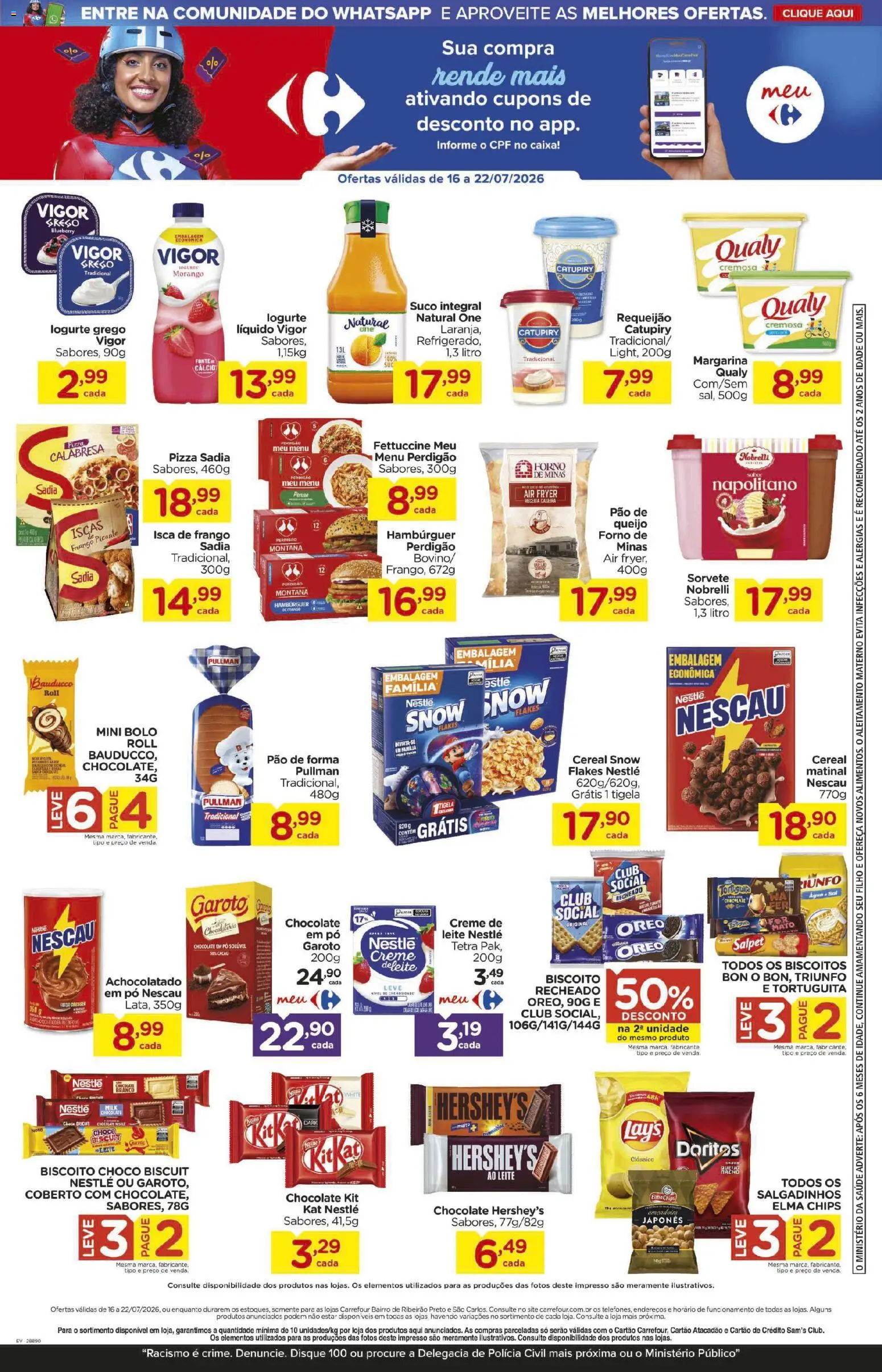 Carrefour Bairro Folheto - válido de 16/07/2026 | Página: 3 | Produtos: Pó, Pão, Bolo, Requeijão