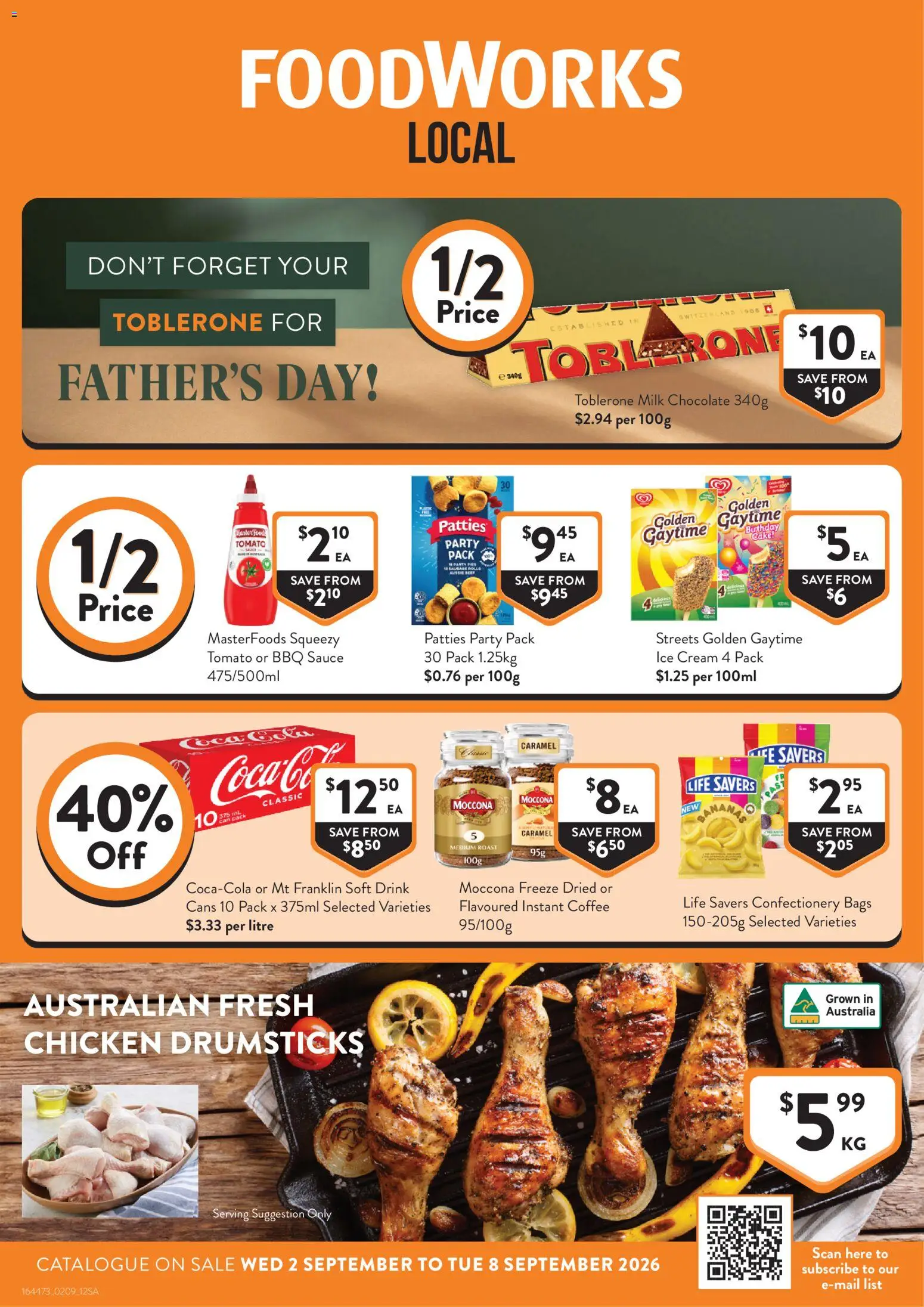 Foodworks catalogue - valid from 02/09/2026 | Page: 1 | Products: Confectionery, Milk, Pasta, Moccona