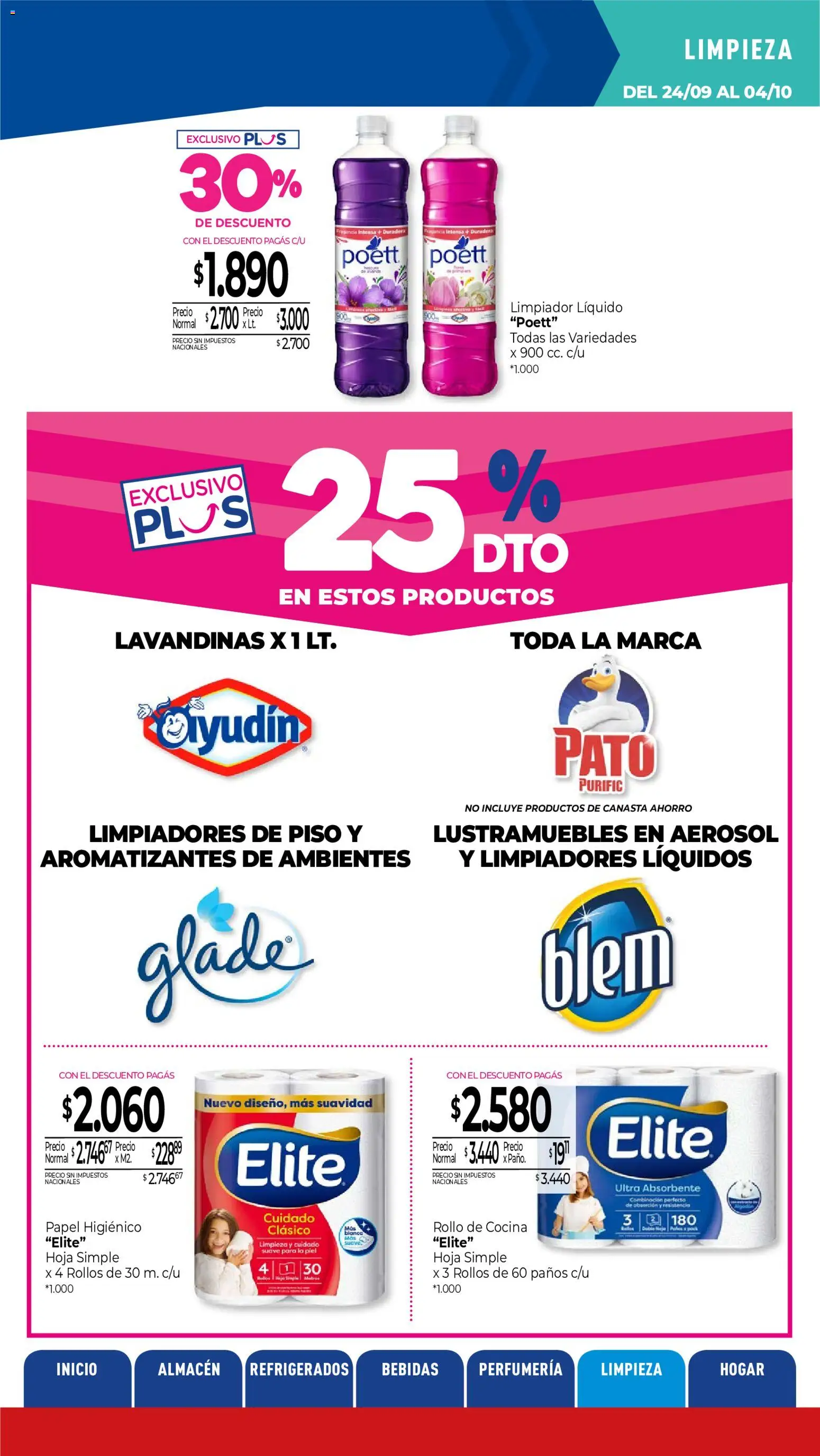 La Anonima catálogo │ válido desde el 24/09/2026 | Página: 30 | Productos: Papel higiénico, Lustramuebles, Cocina, Limpiador