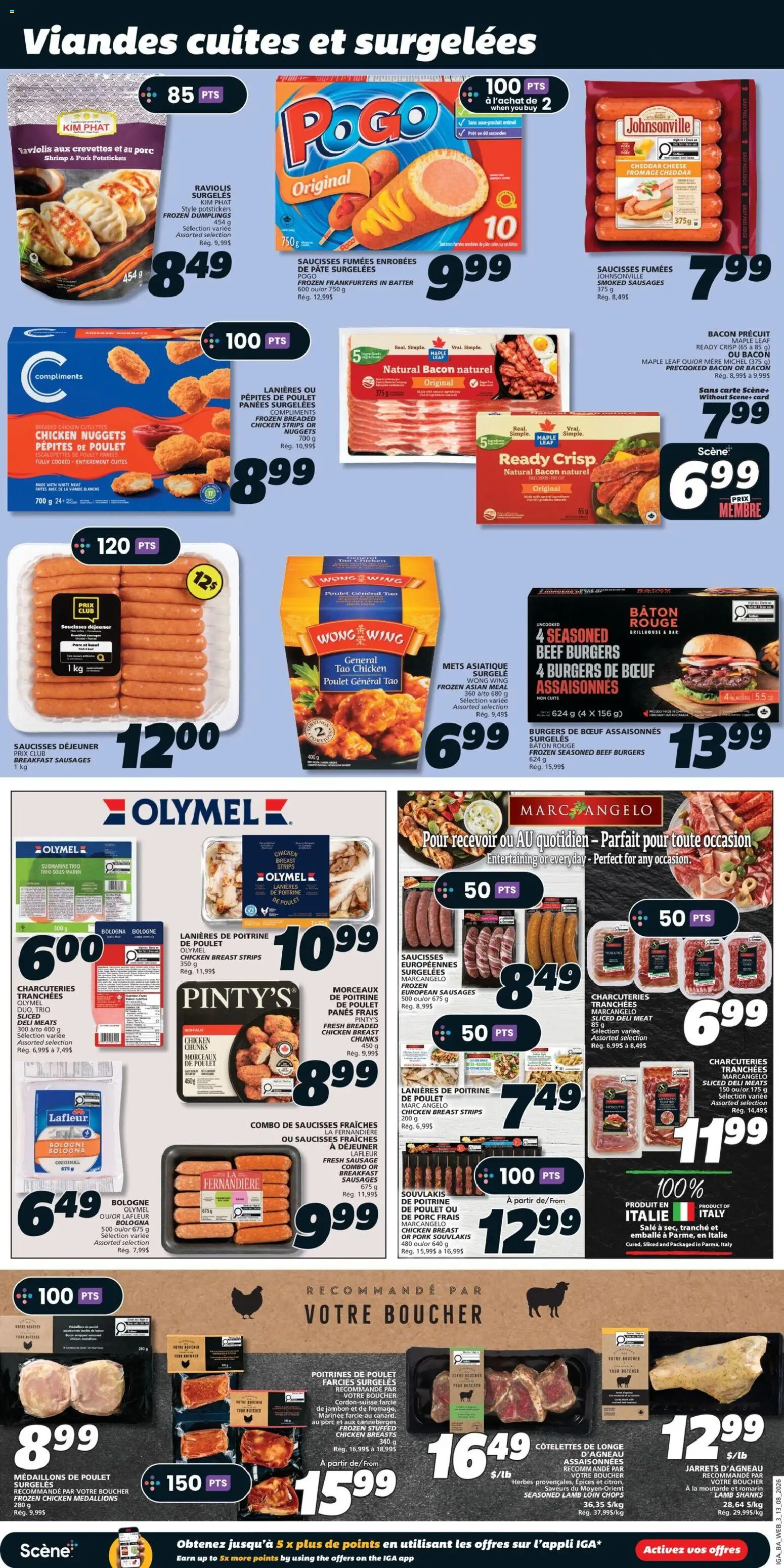 IGA flyer valid from Aug 13, 2026 | Page: 7 | Products: Frozen dumplings, Lamb, Burgers, Cheddar