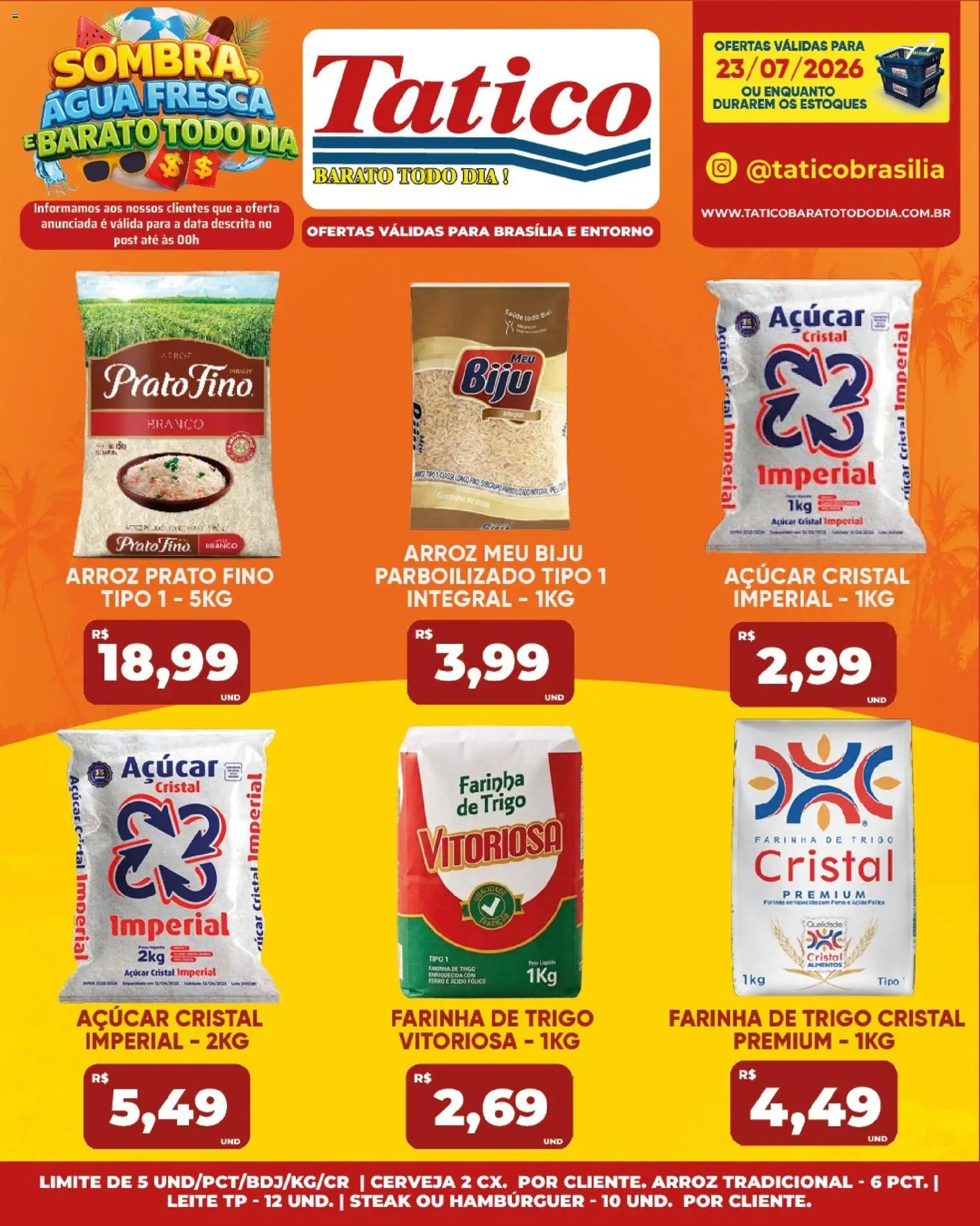 Tatico Folheto - válido de 23/07/2026 | Página: 15 | Produtos: Ferro, Cerveja, Arroz, Açúcar