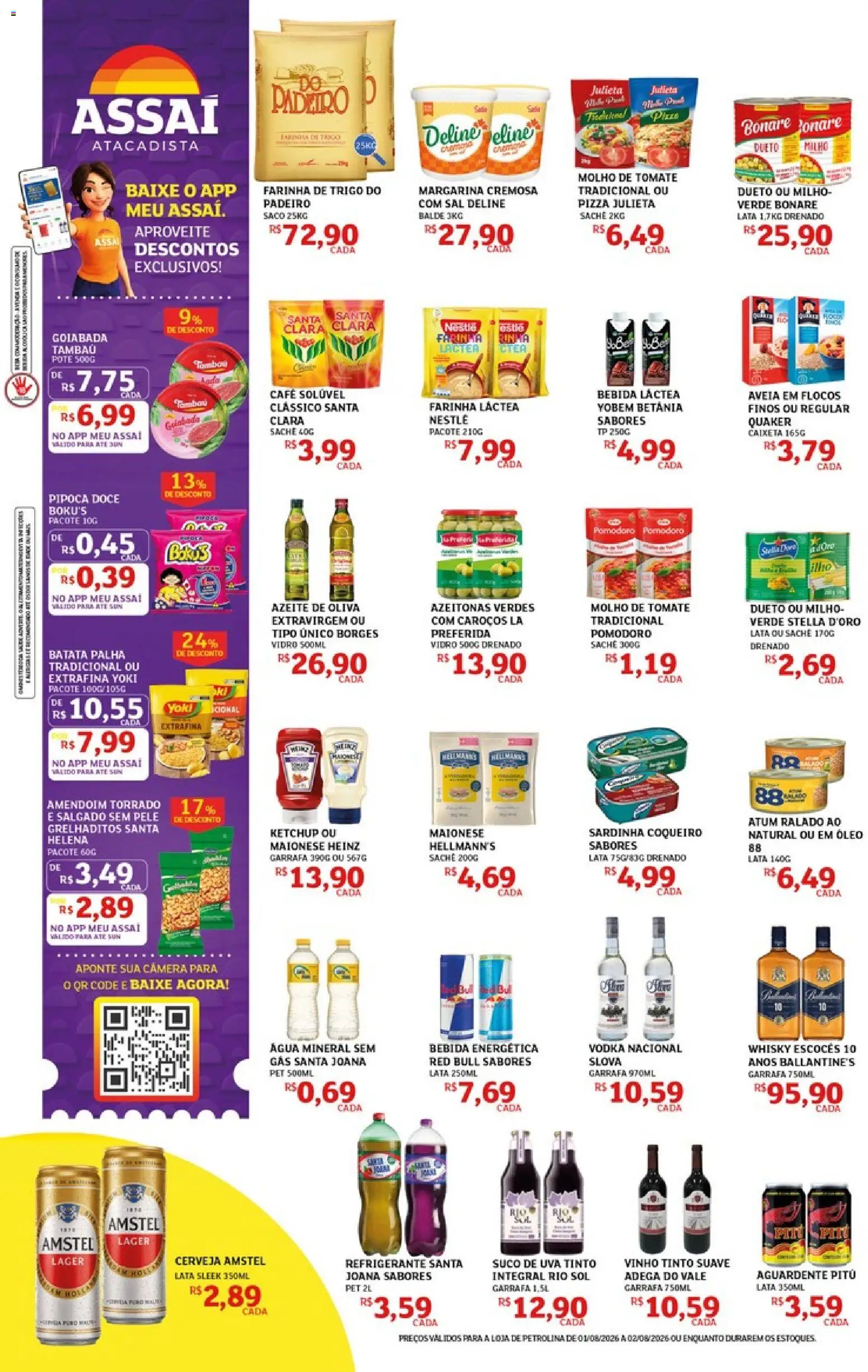 Assaí Atacadista Folheto - válido de 01/08/2026 | Página: 2 | Produtos: Amendoim, Pizza, Cerveja, Pipoca