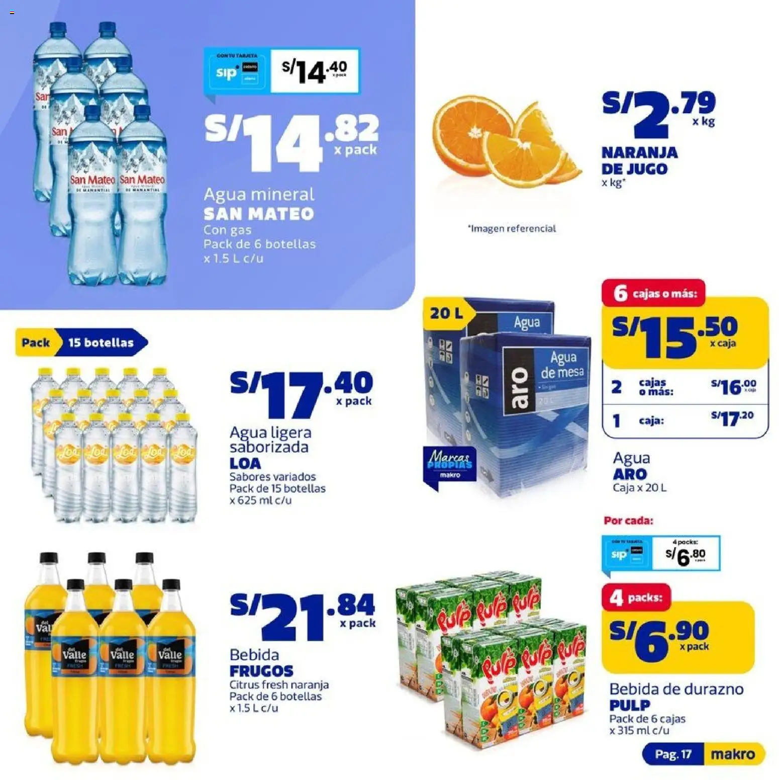 Catálogo Makro válido desde 24/09/2026 | Página: 17 | Productos: Mesa, Caja, Jugo, Agua