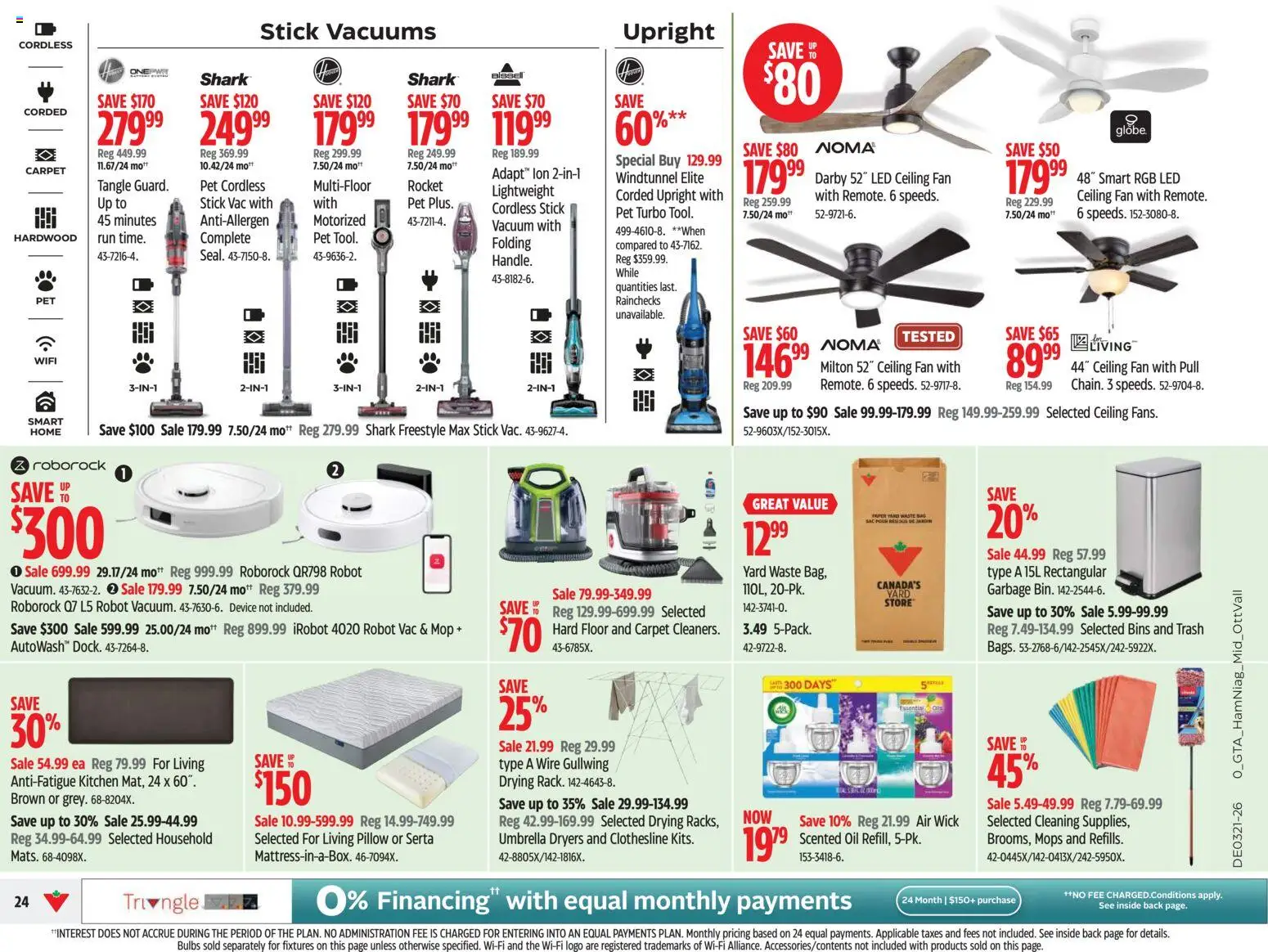 Canadian Tire flyer valid from 21.05.2026 | Page: 24 | Products: Fan, Robot, Pillow, Carpet