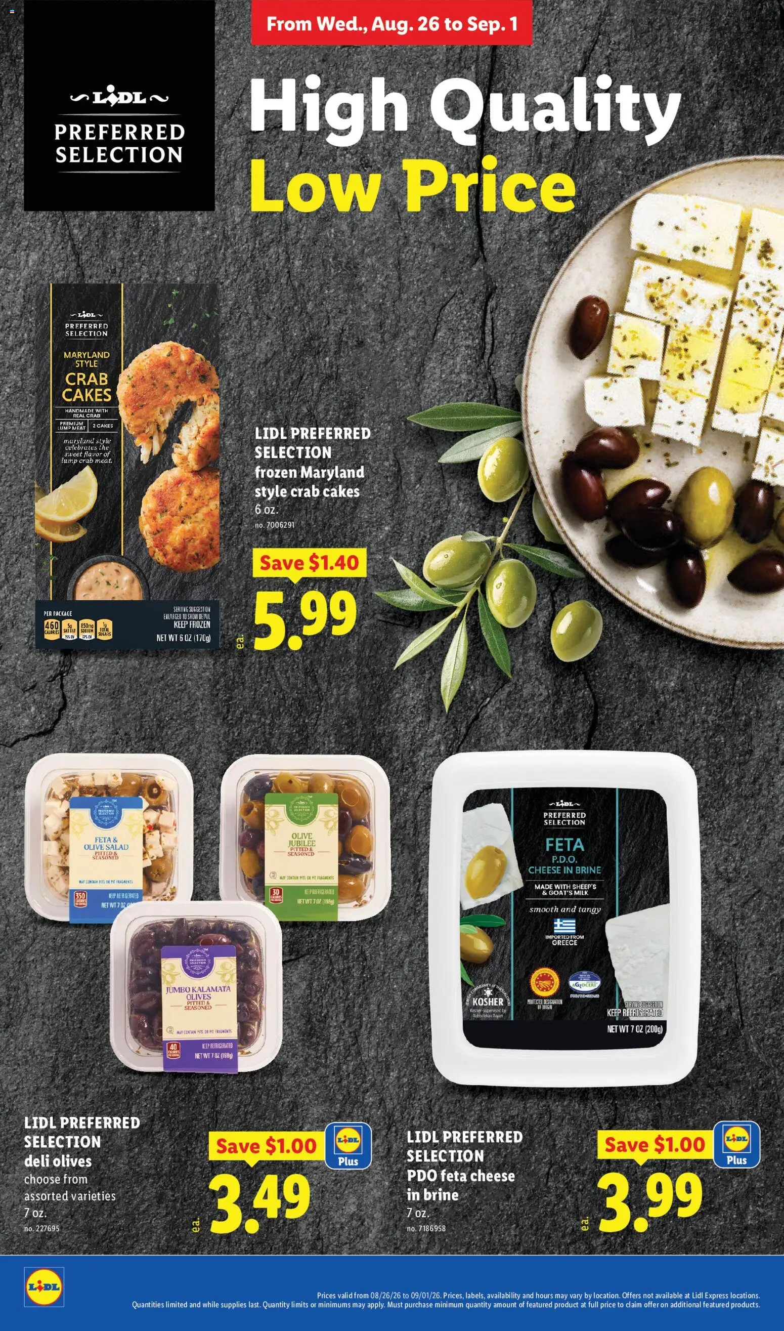 Lidl Weekly Ad - valid from 08/26/2026 | Page: 26 | Products: Meat, Milk, Salad, Feta cheese