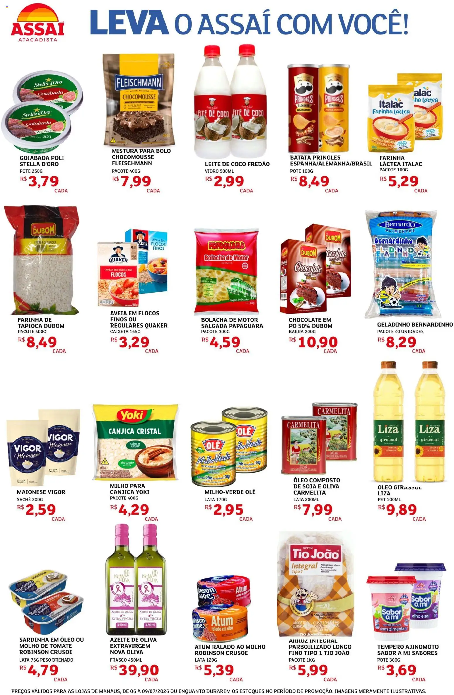 Assaí Atacadista Folheto - válido de 08/07/2026 | Página: 2 | Produtos: Maionese vigor, Leite, Óleo, Chocolate
