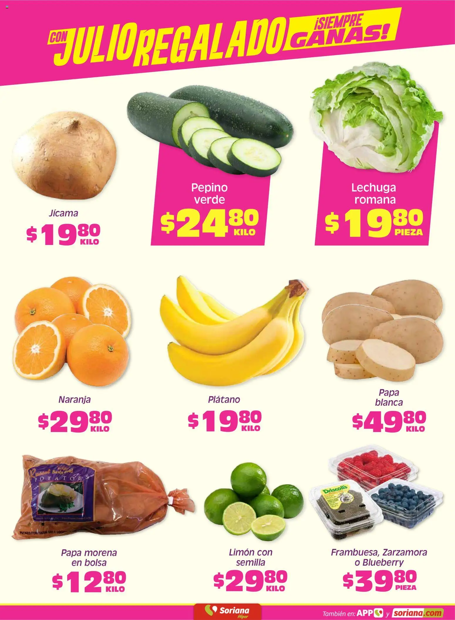 Nuevas ofertas de Soriana válidas en toda la República Mexicana desde el 29.05.2026. ¡Encuentra las mejores ofertas en Soriana Fin de Semana Híper: Saltillo y Torreón! | Página: 2 | Productos: Plátano, Papa, Bolsa, Lechuga