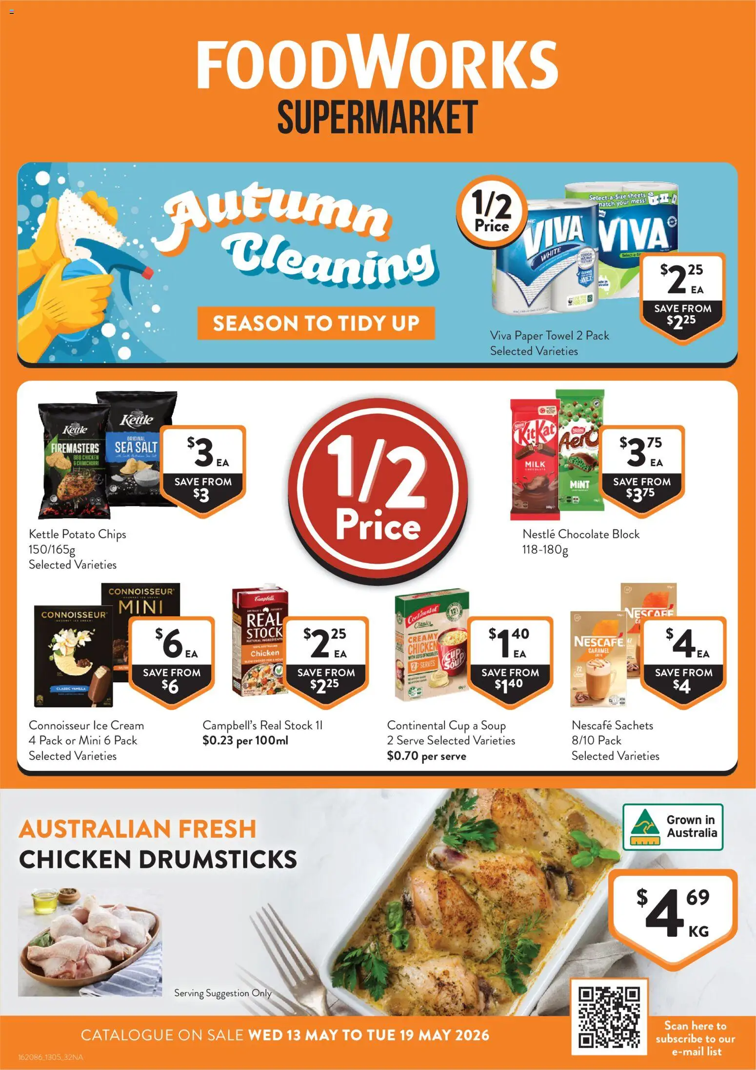 Foodworks catalogue - valid from 13.05.2026 | Page: 1 | Products: Chocolate, Chips, Soup, Kettle