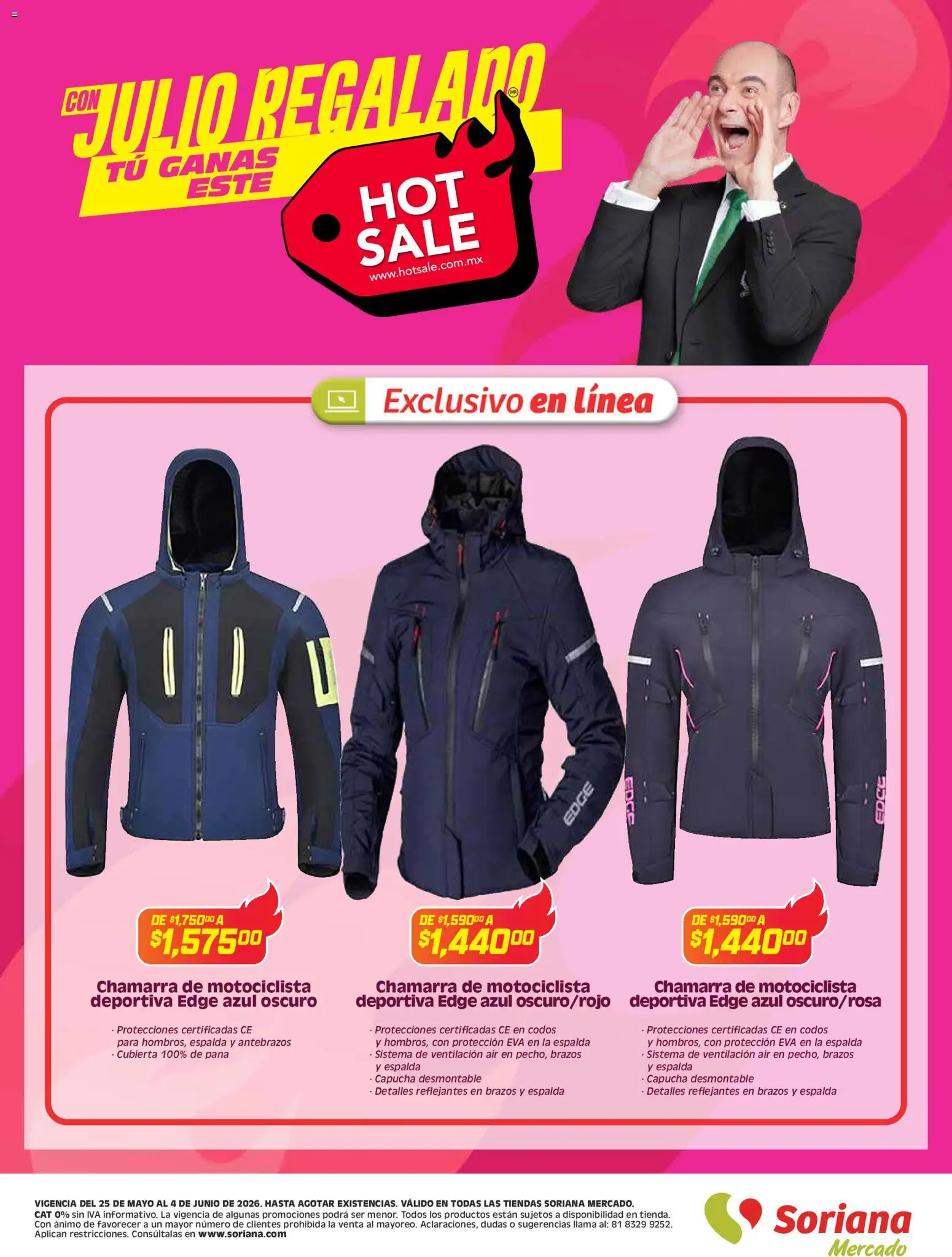 Nuevas ofertas de Soriana válidas en toda la República Mexicana desde el 25.05.2026. ¡Encuentra las mejores ofertas en Soriana Hot Sale Mercado Nacional! | Página: 30 | Productos: Chamarra