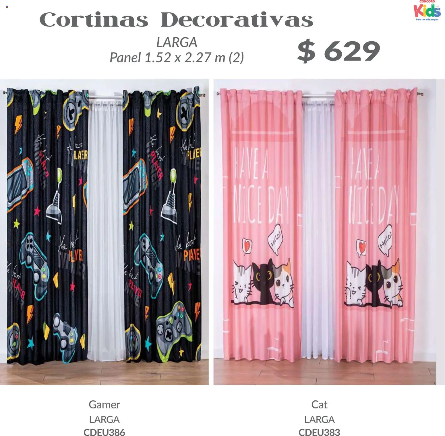 Nuevas ofertas de Colchas Concord válidas en toda la República Mexicana desde el 01/02/2026. ¡Encuentra las mejores ofertas en Colchas Concord catálogo Kids! | Página: 46 | Productos: Cortinas