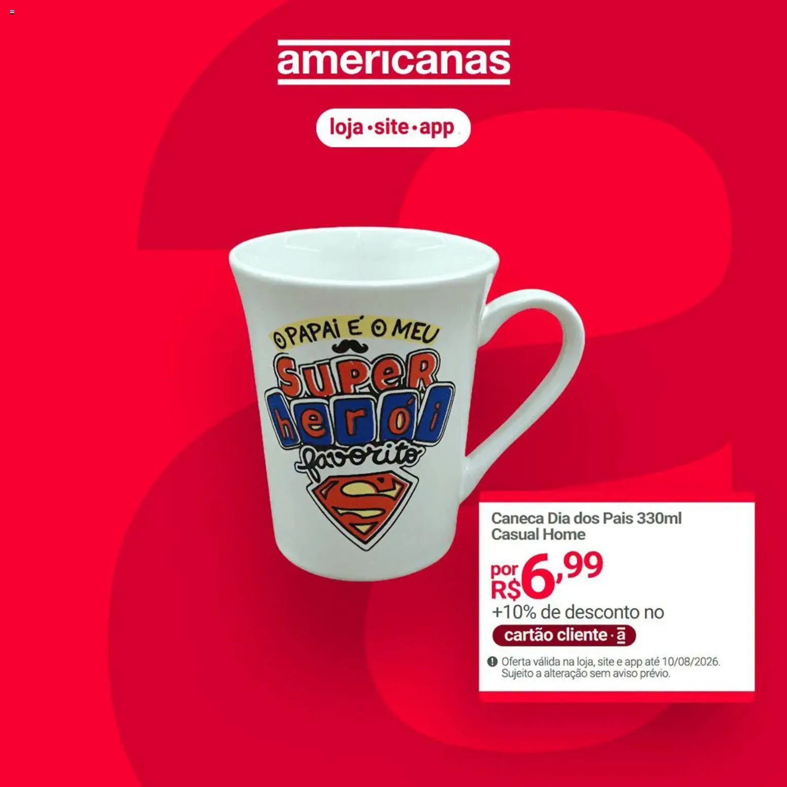 Lojas Americanas Folheto - válido de 10/08/2026 | Página: 1 | Produtos: Caneca