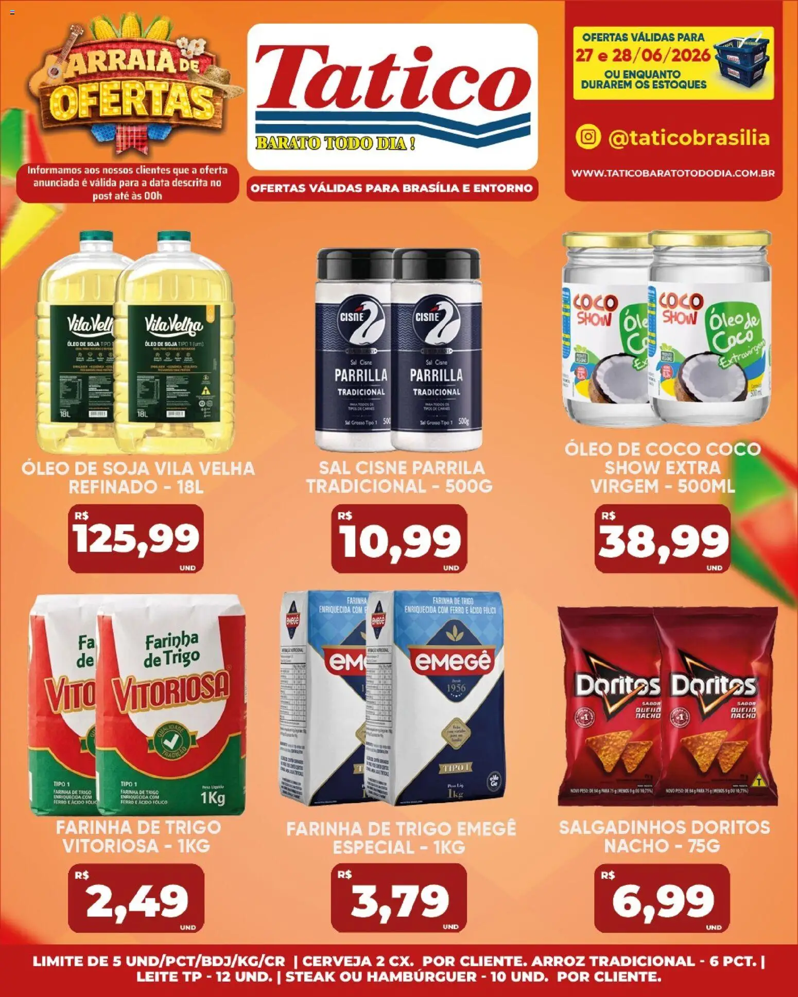 Tatico Folheto - válido de 29/06/2026 | Página: 46 | Produtos: Salgadinhos, Hambúrguer, Sal, Soja