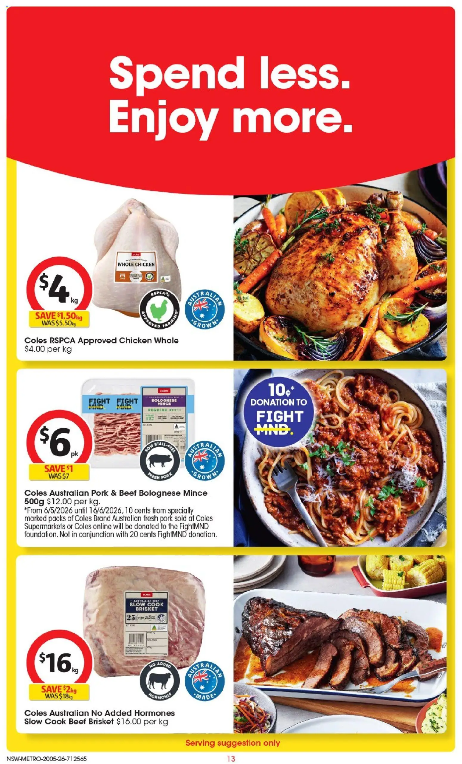 Coles catalogue - valid from 19.05.2026 | Page: 13 | Products: Chicken, Pork, Beef