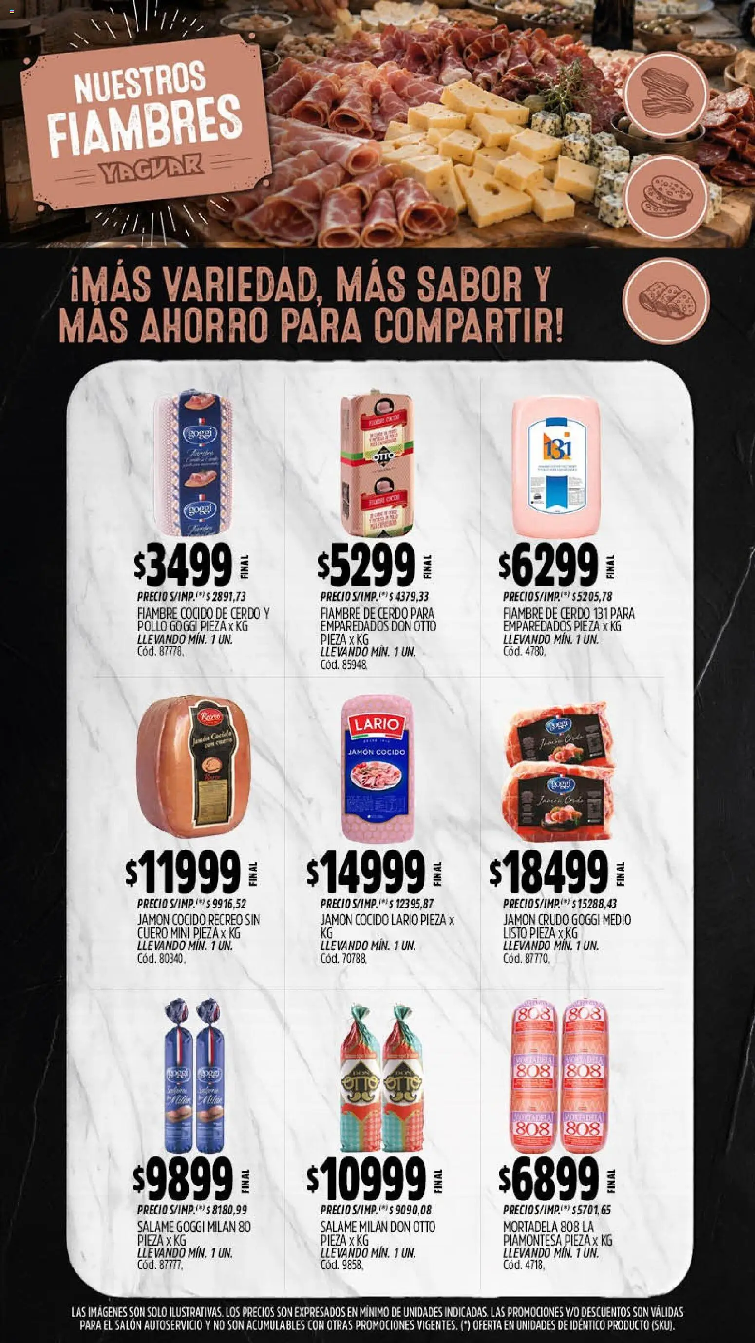Yaguar - Oferta Semanal Chaco │ válido desde el 07/09/2026 | Página: 8 | Productos: Pollo, Jamón crudo, Salame, Cerdo