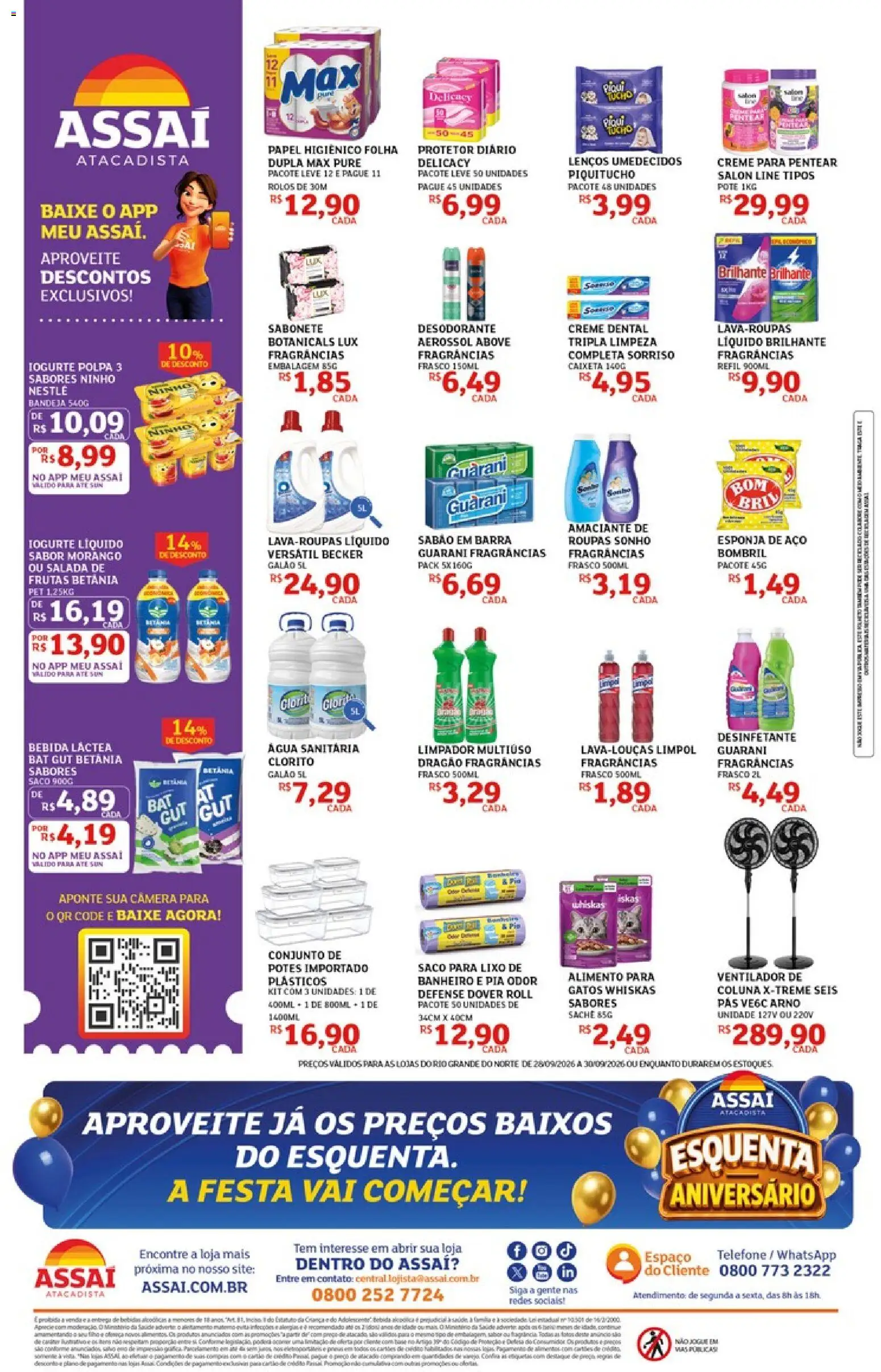 Assaí Atacadista Folheto - válido de 28/09/2026 | Página: 2 | Produtos: Amaciante de roupas, Creme, Telefone, Câmera