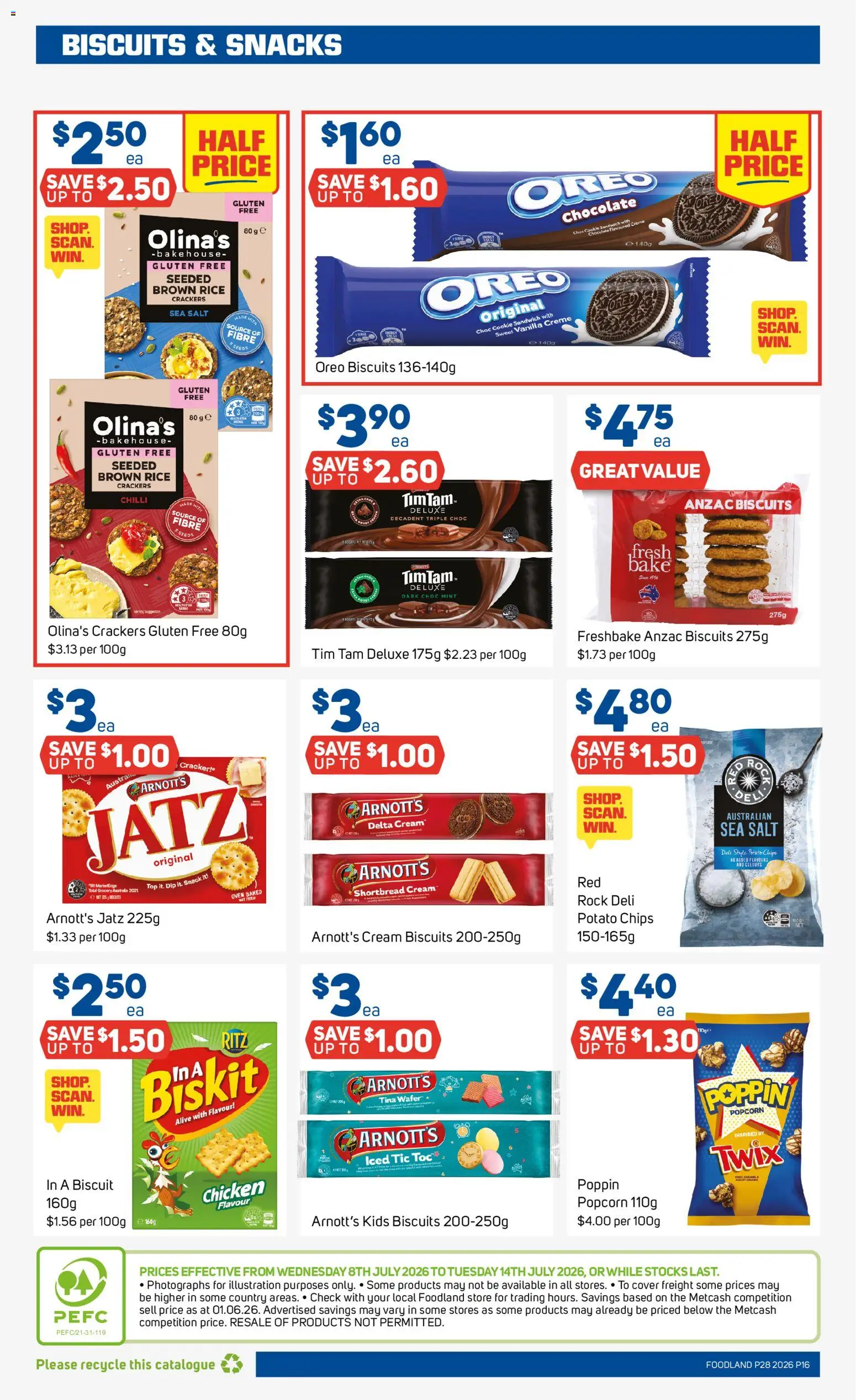 Foodland catalogue - valid from 08/07/2026 | Page: 16 | Products: Rice, Chips, Biscuits, Chilli
