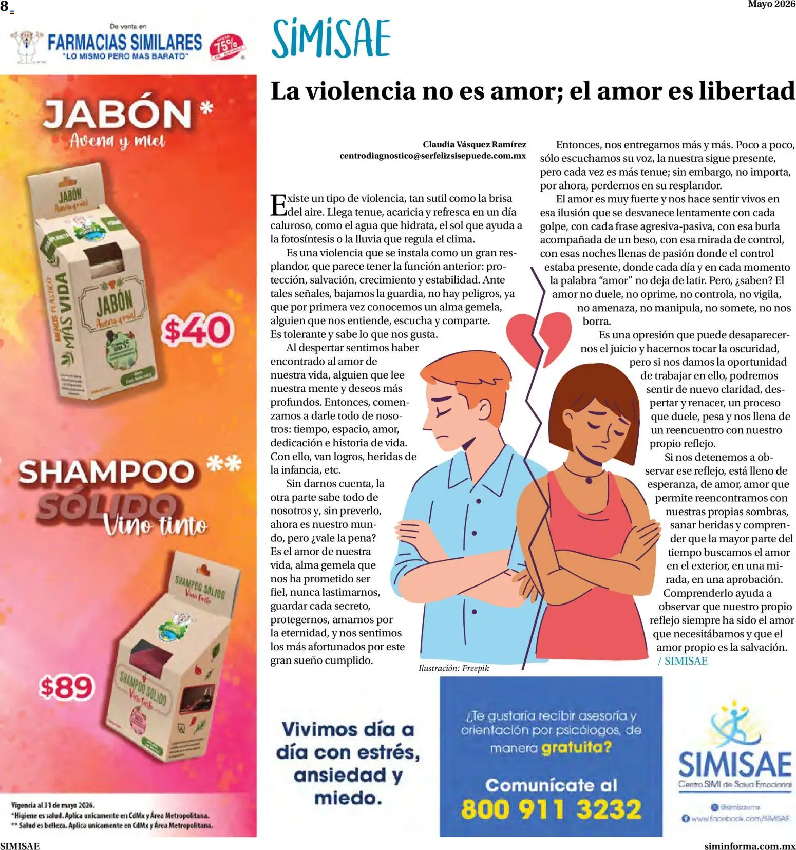 Nuevas ofertas de Farmacias Similares válidas en toda la República Mexicana desde el 01.05.2026. ¡Encuentra las mejores ofertas en Farmacias Similares catálogo! | Página: 8 | Productos: Res, Pesa, Vino, Jabón