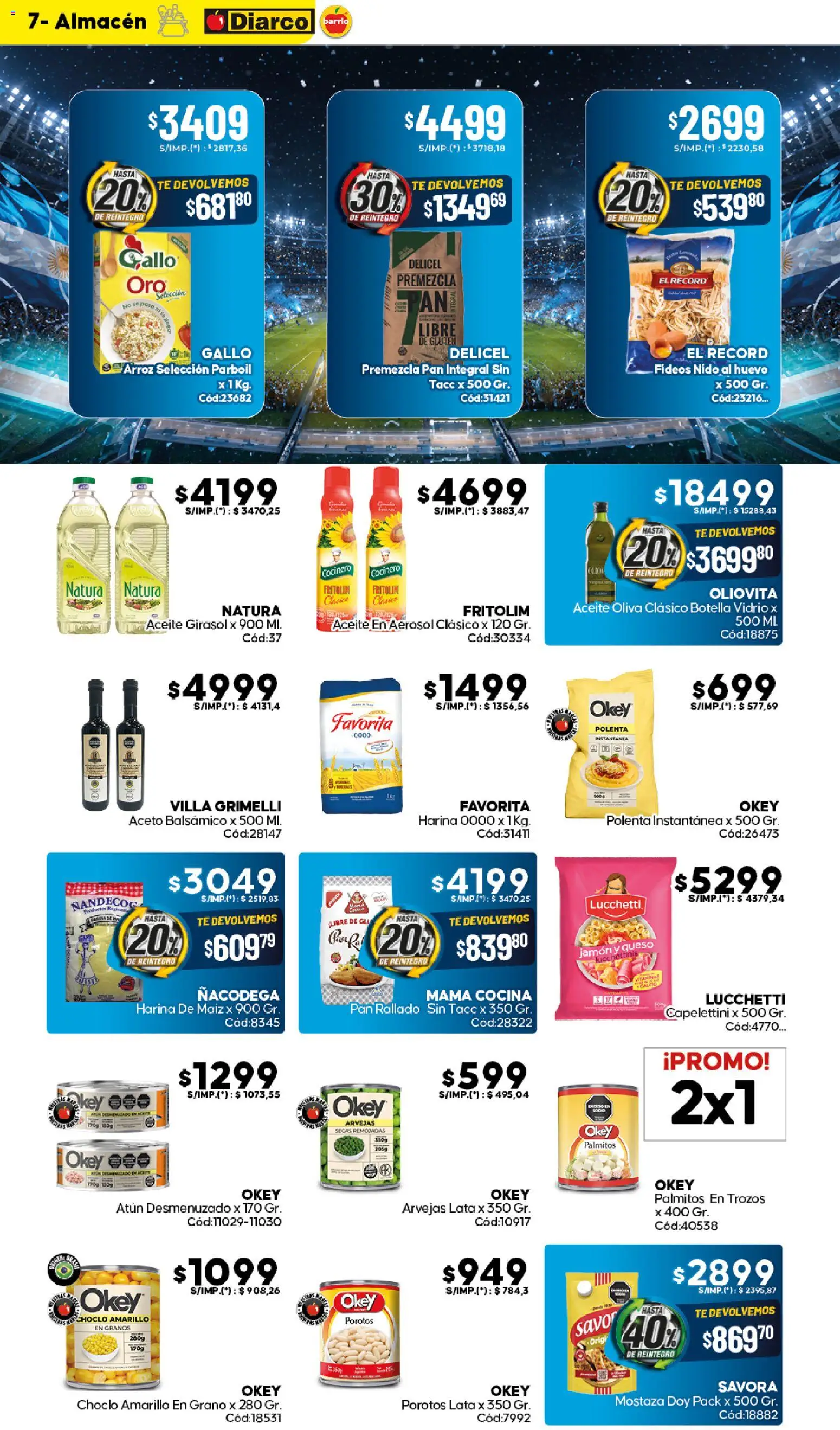 Diarco - Ofertas Diarco Barrio │ válido desde el 08.06.2026 | Página: 7 | Productos: Aceite, Polenta, Atún, Fideos